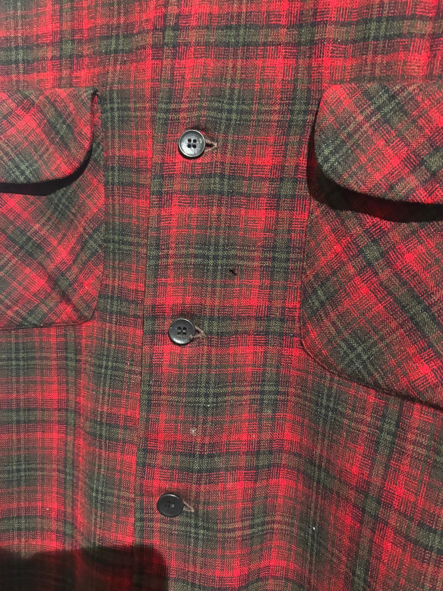 50's PENDLETON open collar wool shirt “Made in USA”