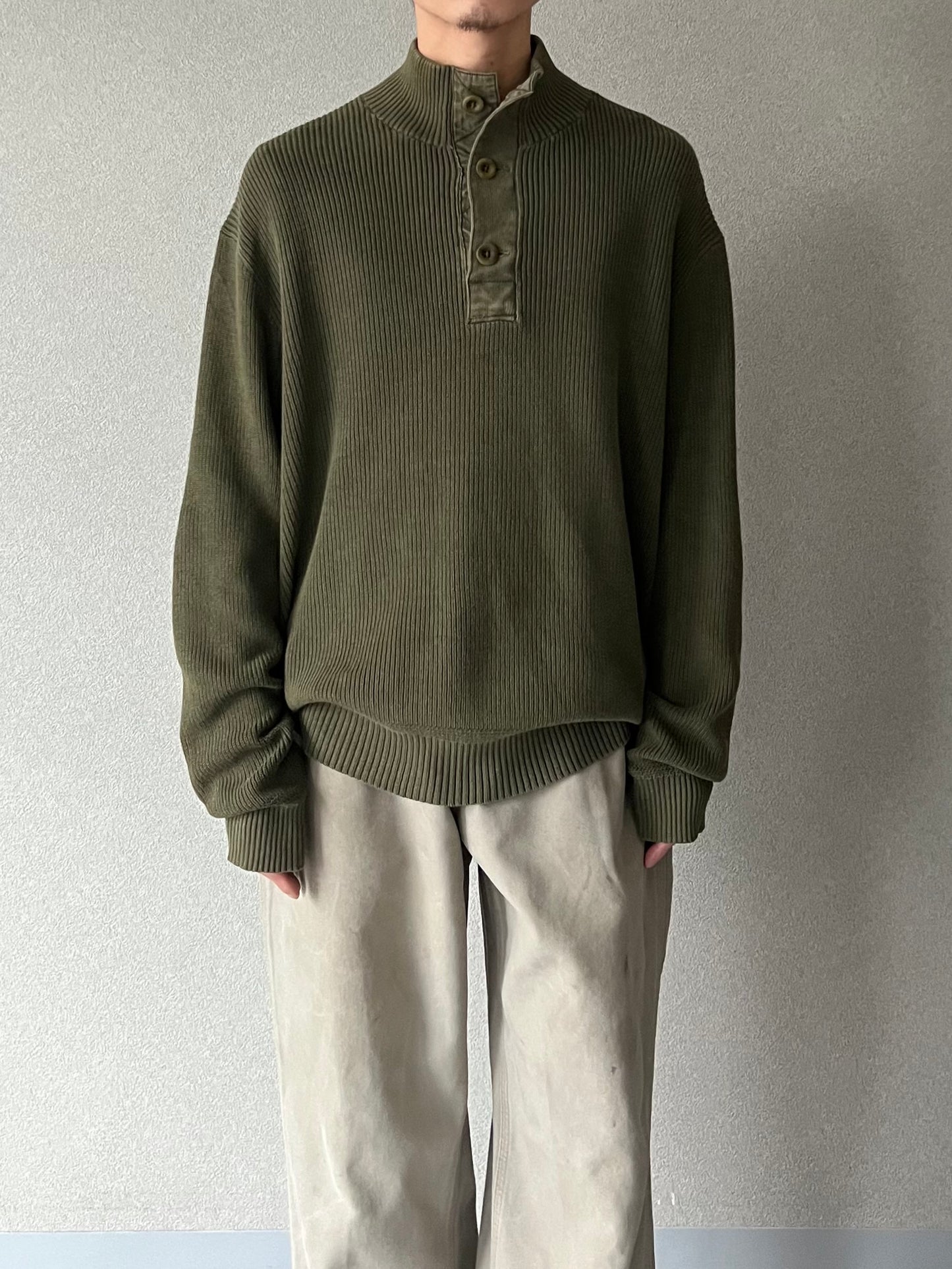 90's Polo Ralph Lauren henley neck cotton knit sweater