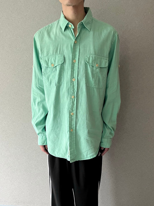 90's Polo Ralph Lauren linen safari shirt