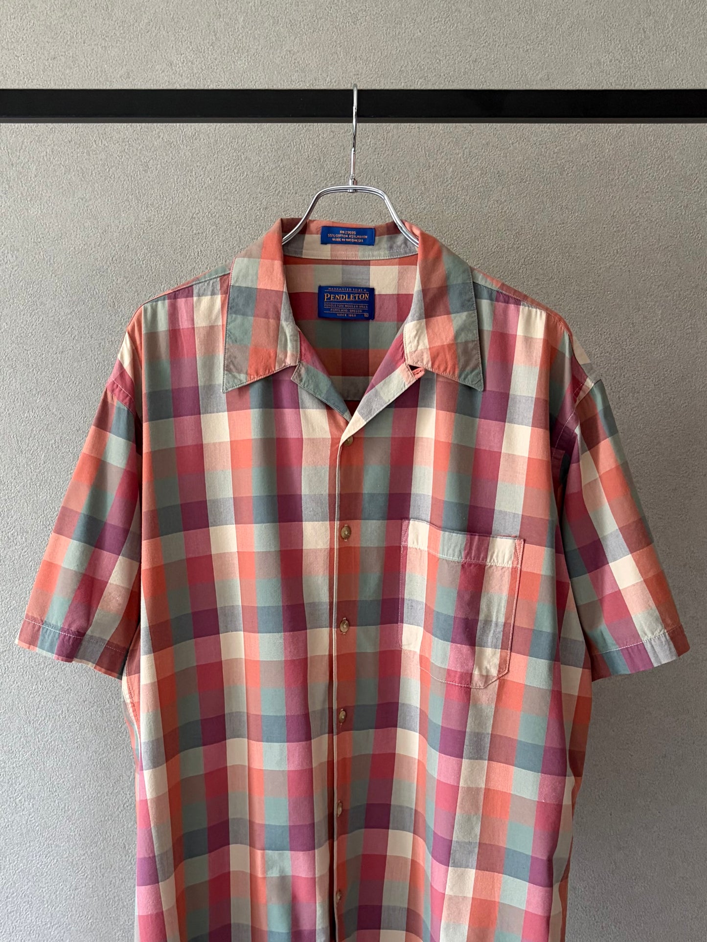 00's PENDLETON open collar shirt