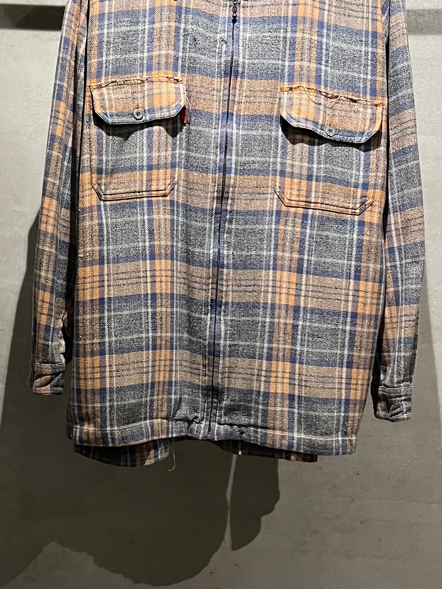 90's BUGLE BOY zip up flannel shirt