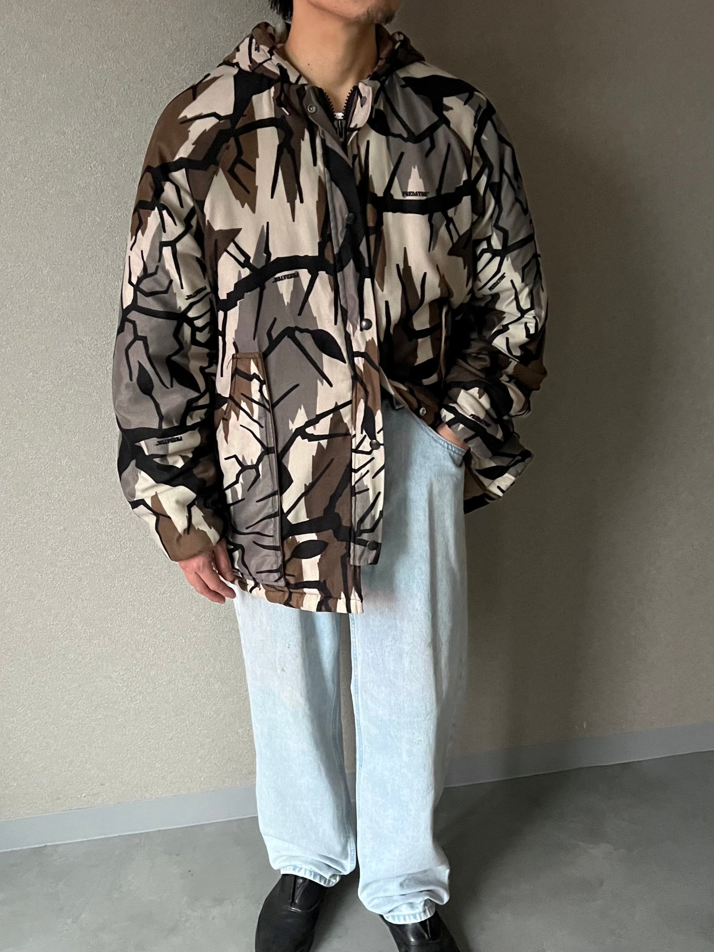 80's PREDATOR CAMOUFLAGE insulation jacket “Made in USA”