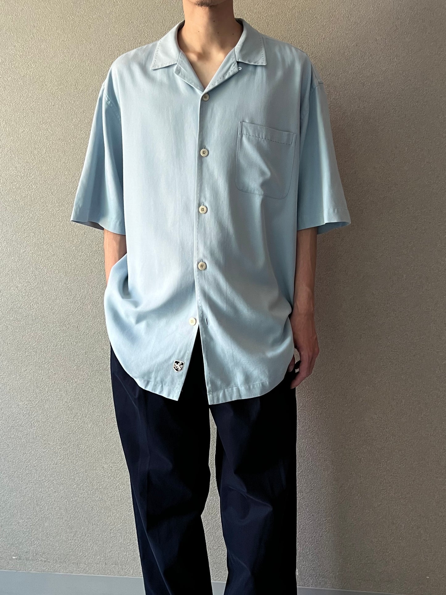 00's Nat Nast open collar silk shirt