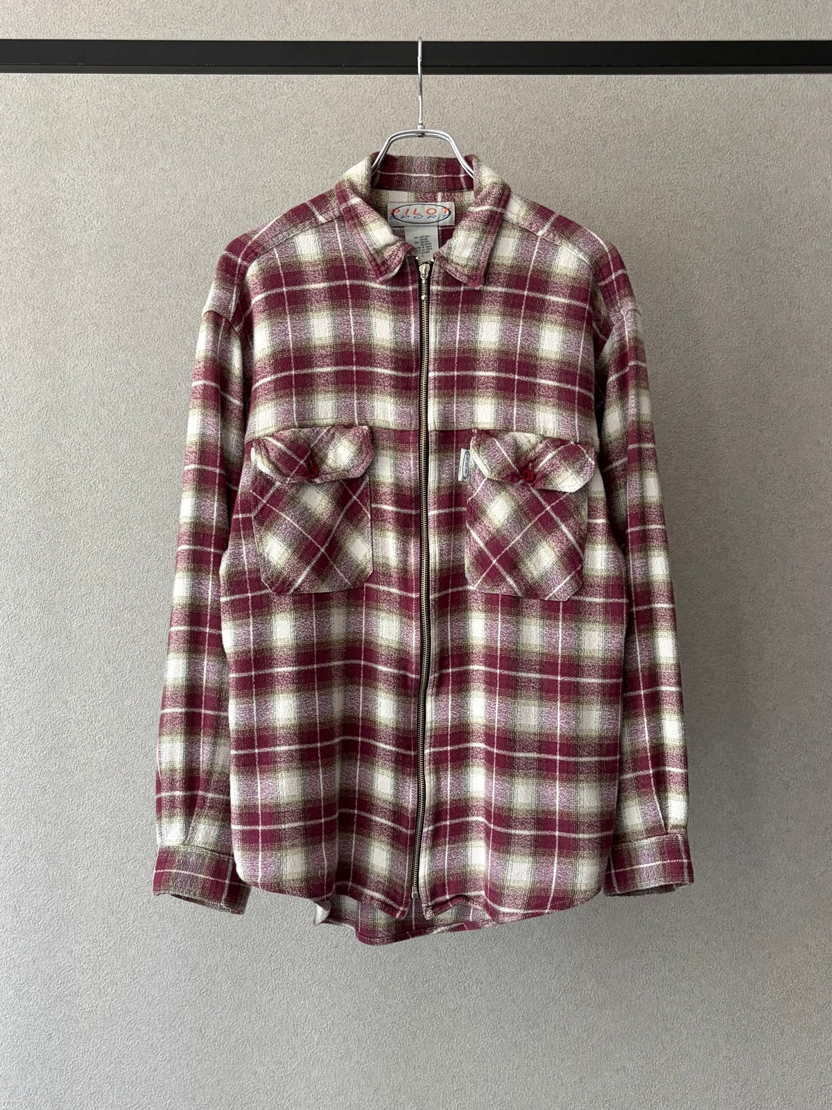 90's PILOT SPORT zip up flannel shirt