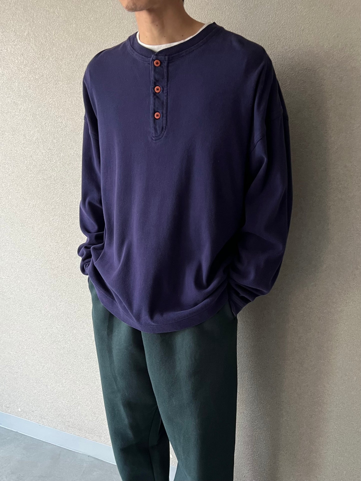 90's GAP henry neck  L/S t-shirt