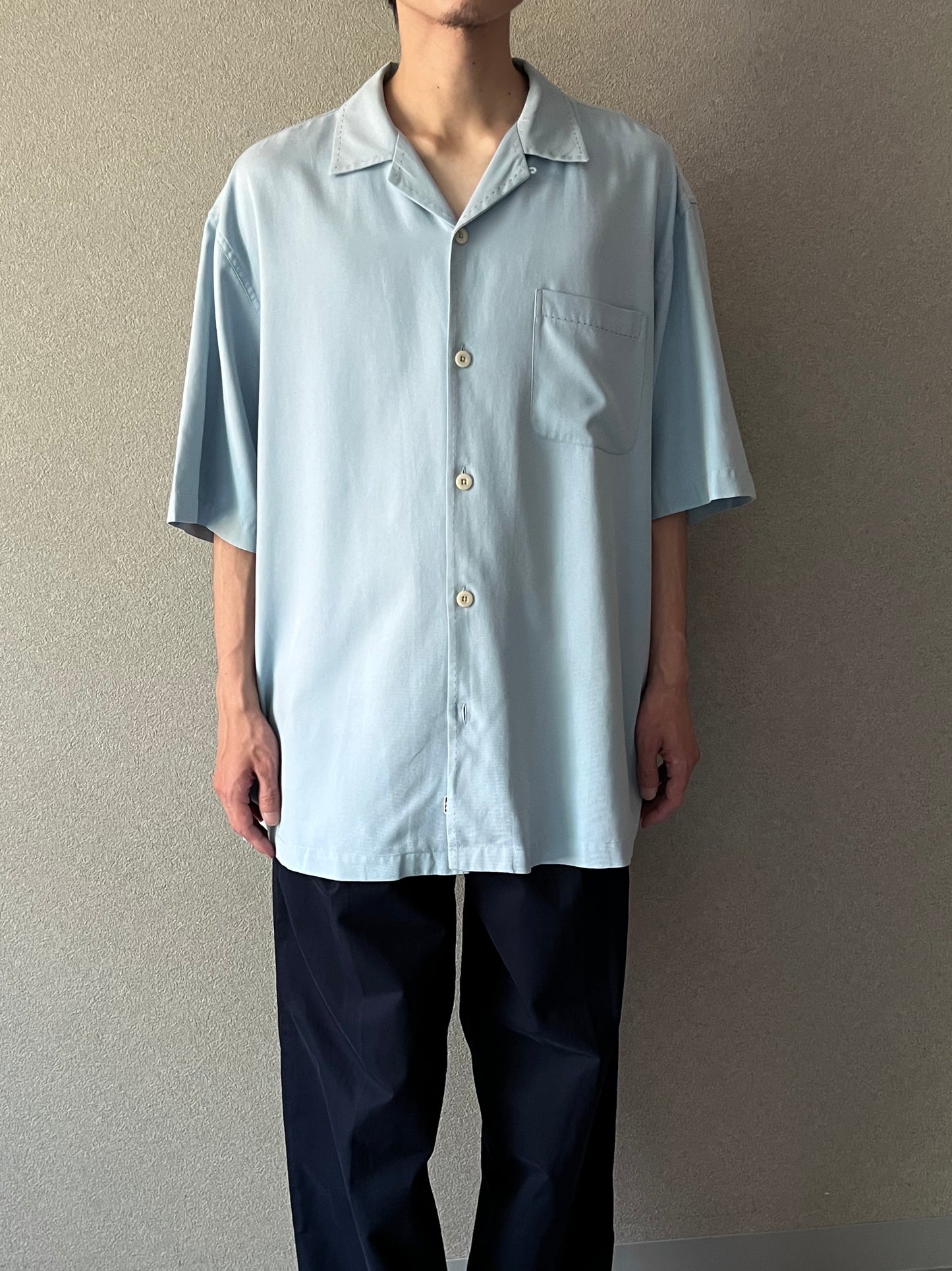 00's Nat Nast open collar silk shirt