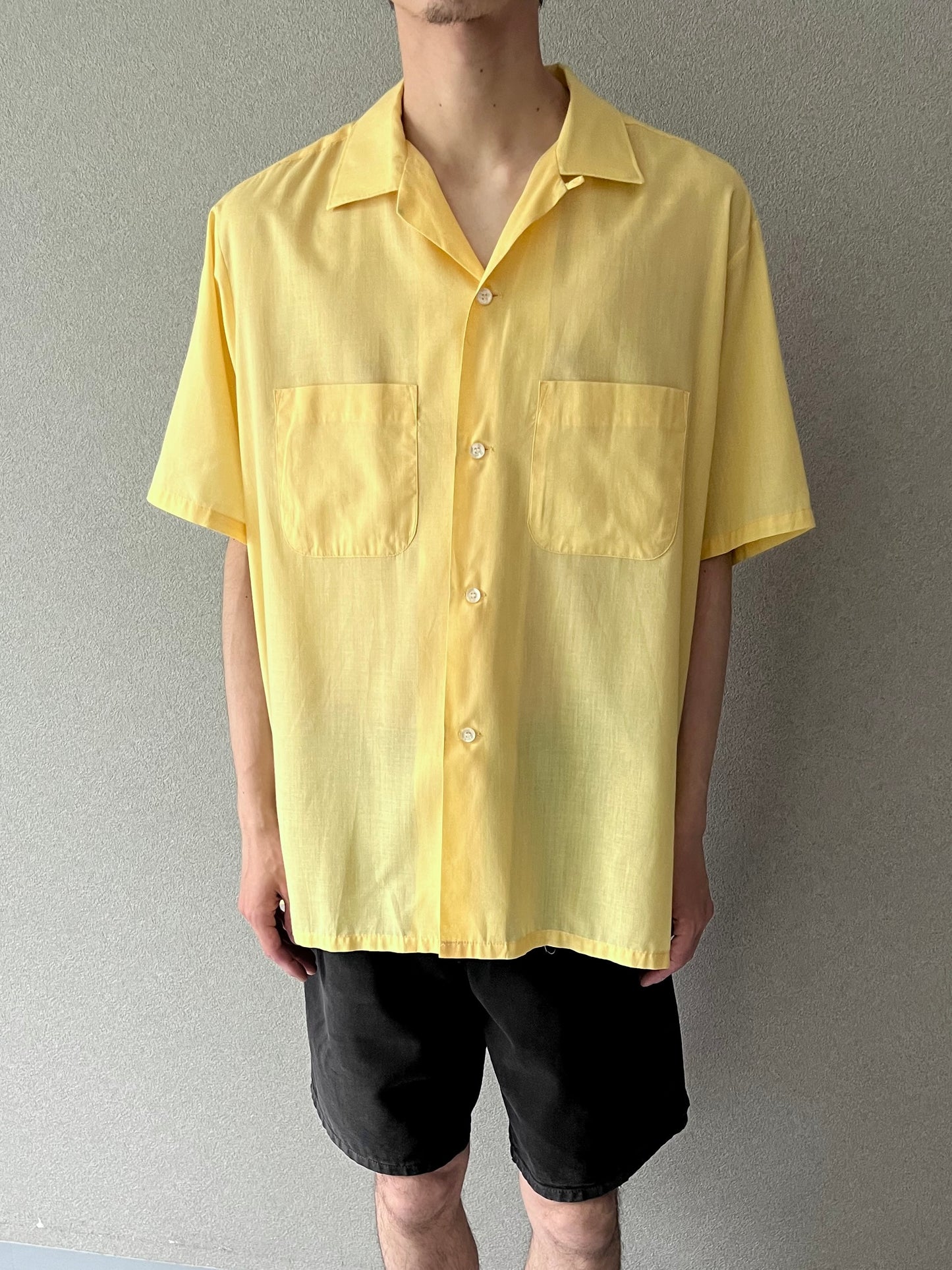 70's TOWNCRAFT S/S open collar shirt