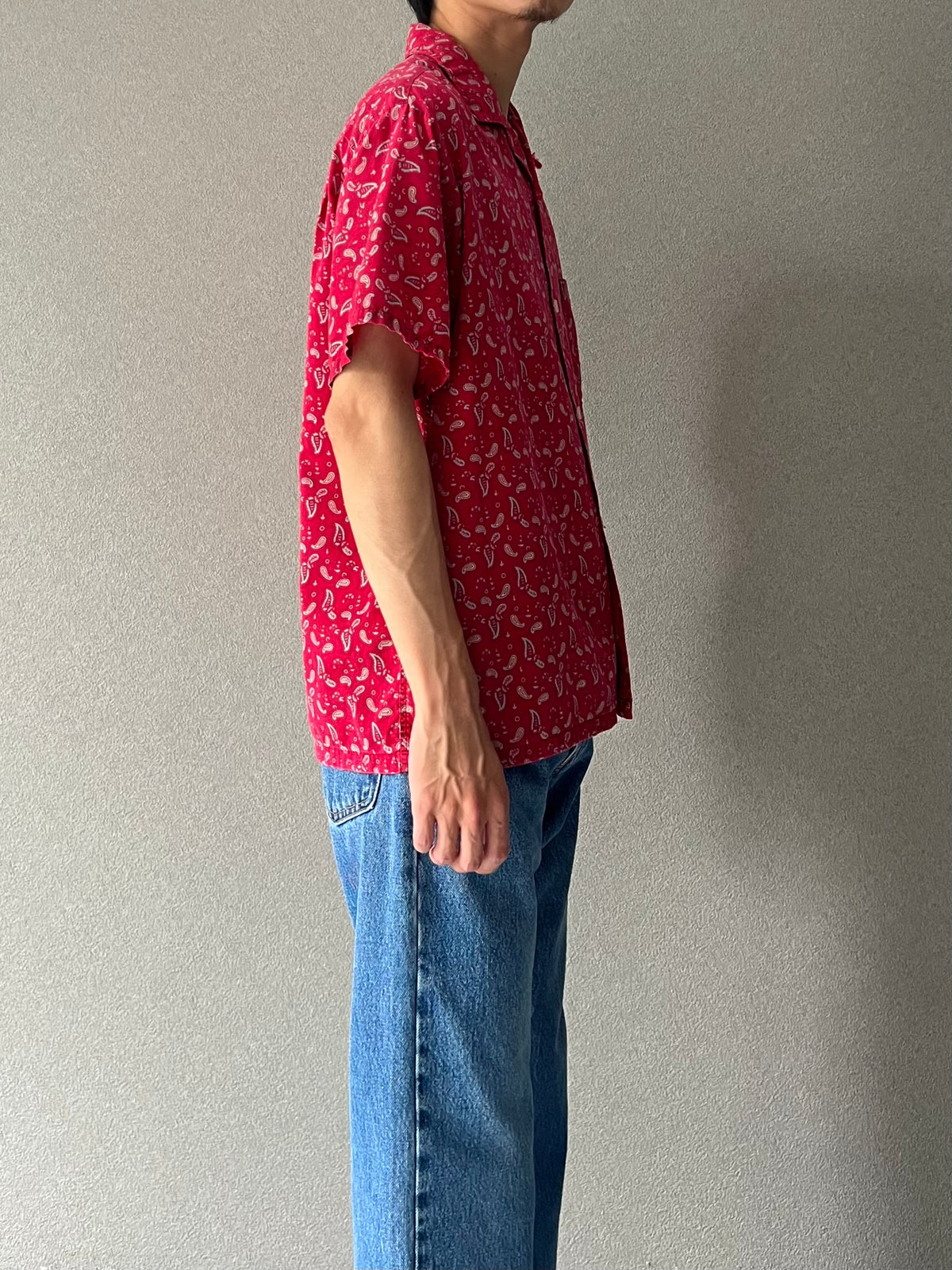 50's〜 VINTAGE open collar shirt “Made in USA”