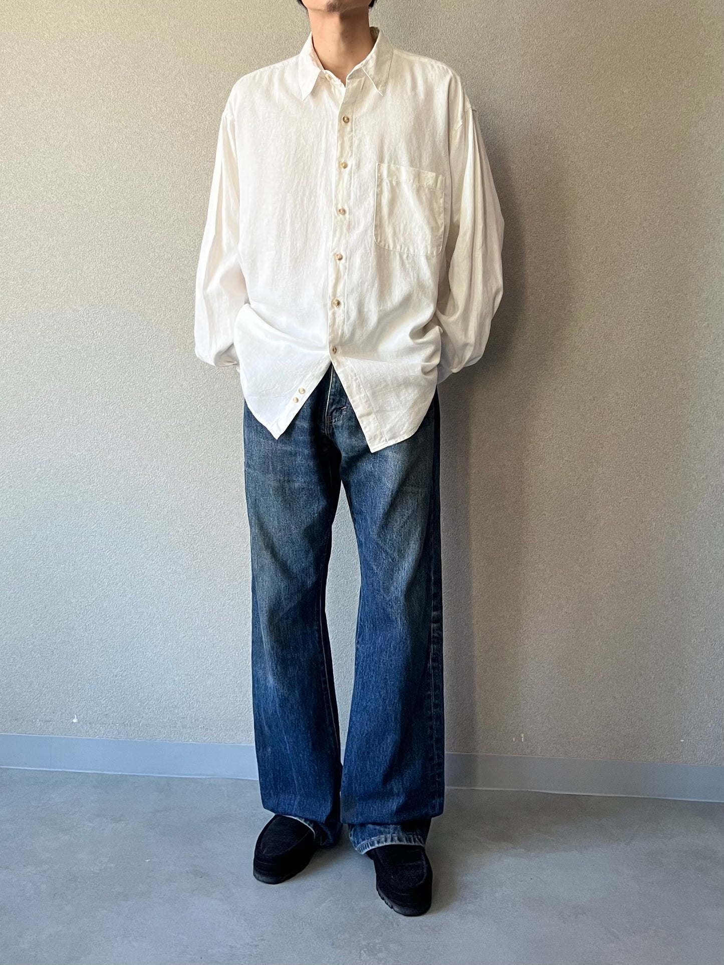 90's PERRY ELLIS linen shirt