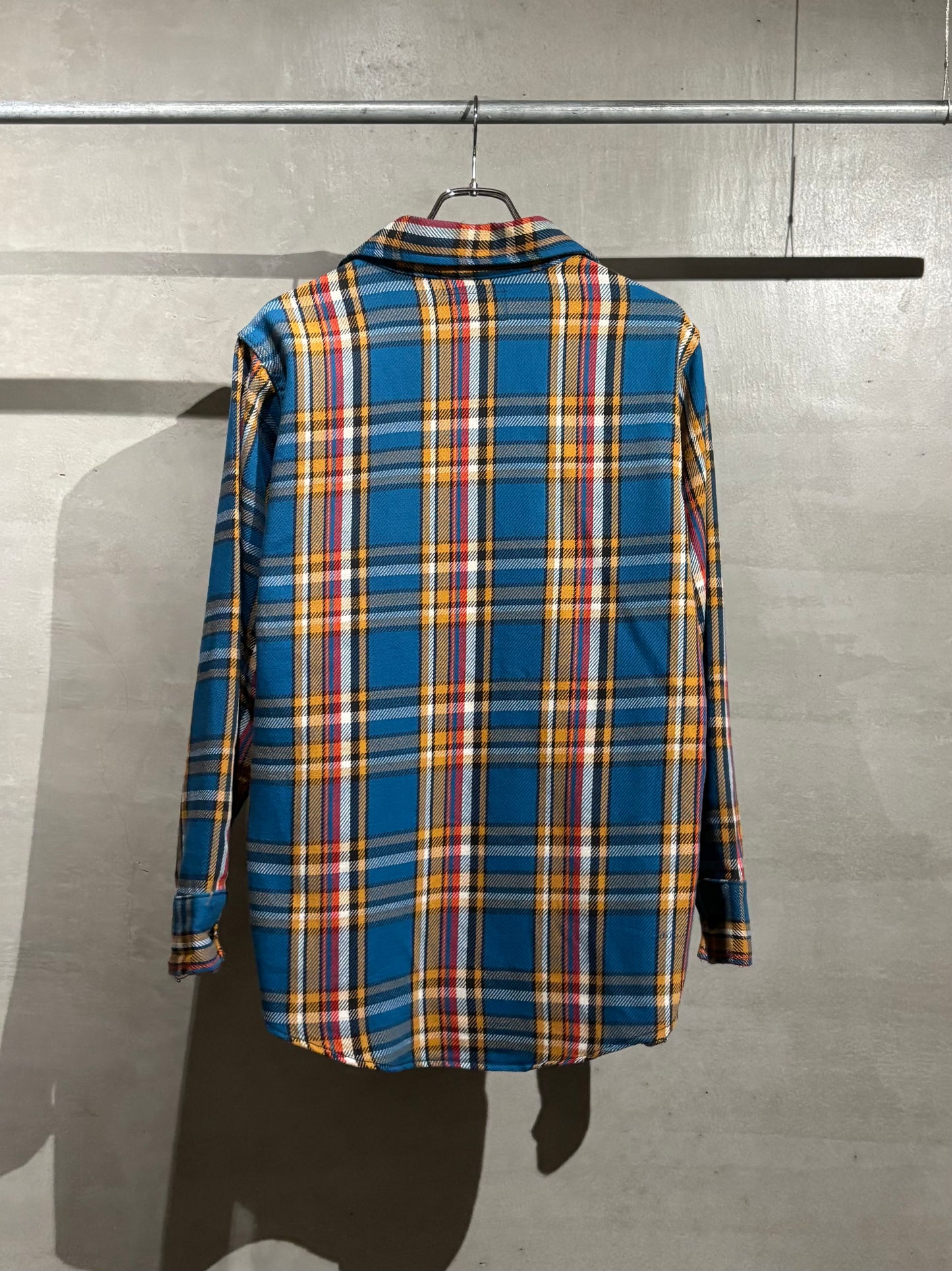 70's〜 UNKNOWN open collar  flannel shirt
