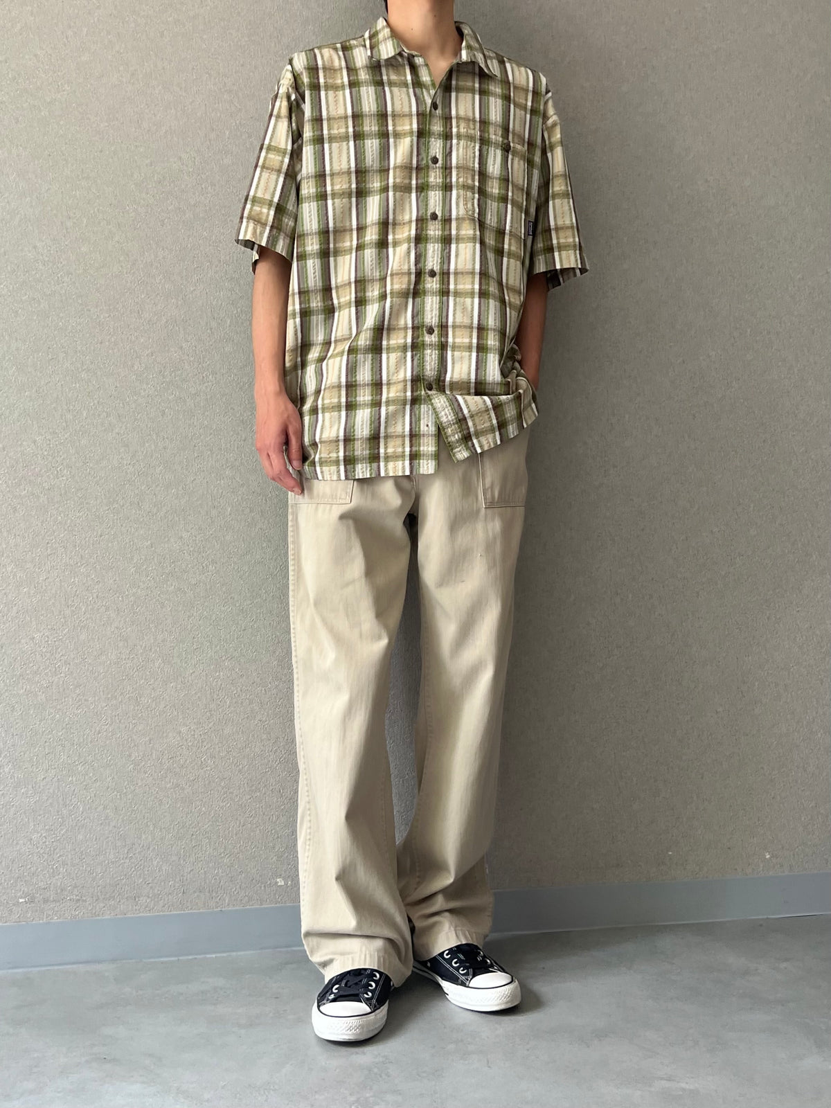 00's patagonia S/S seersucker shirt