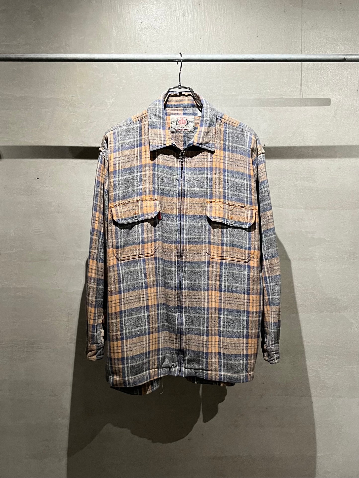 90's BUGLE BOY zip up flannel shirt