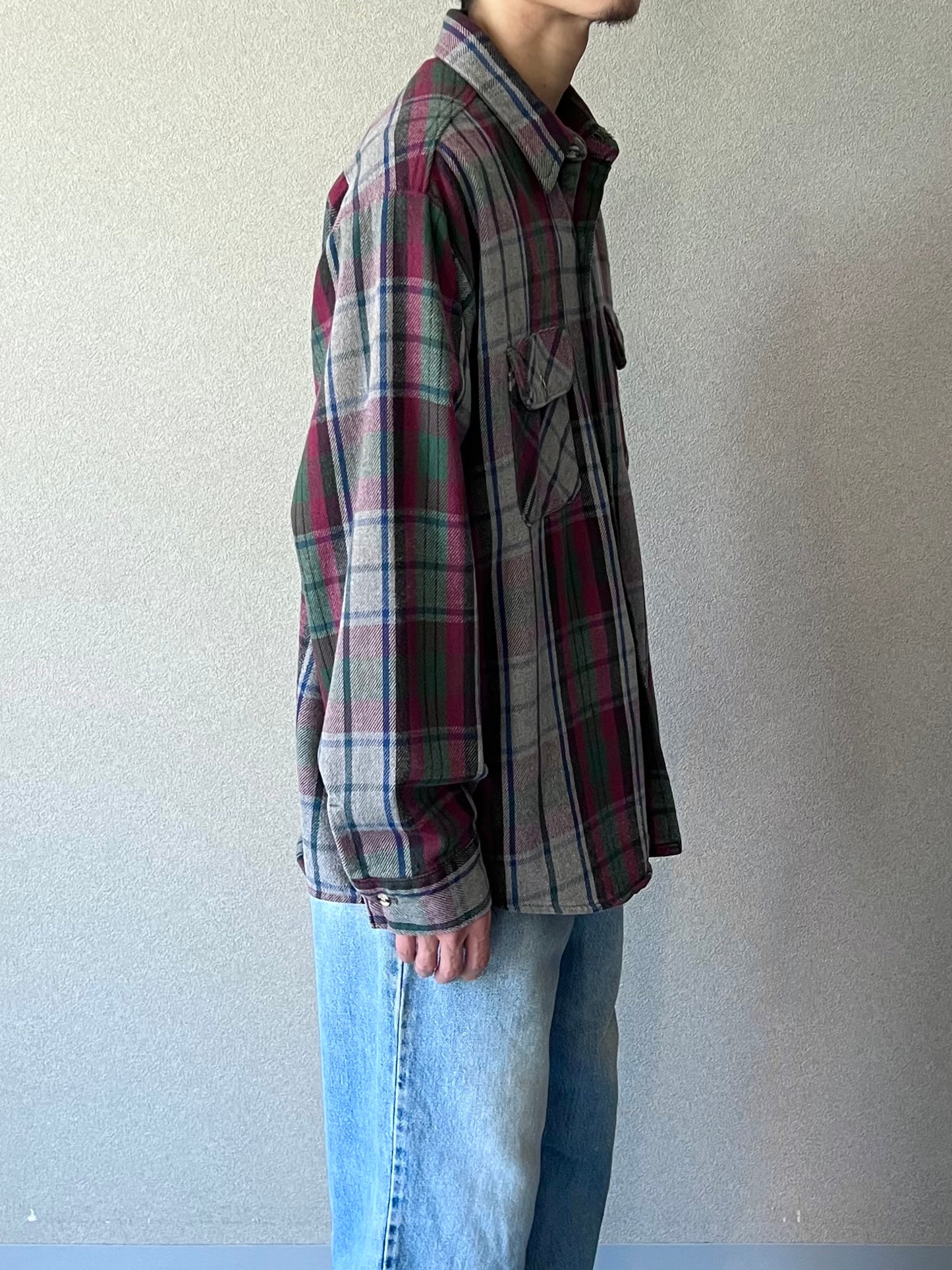 90's FIVE BROTHER flannel shirt