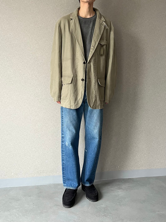 90's Polo Ralph Lauren cotton × linen tailored jacket