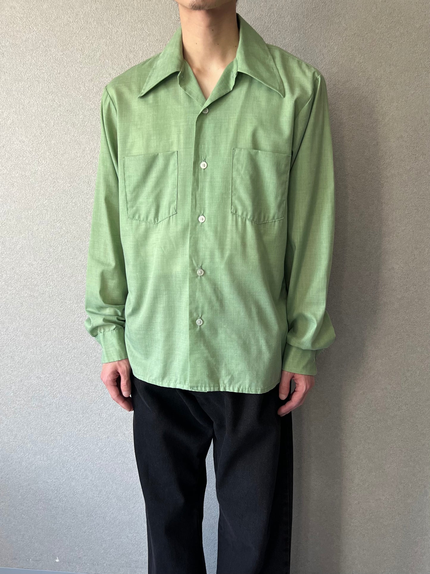 60's〜 Golden Key open collar shirt