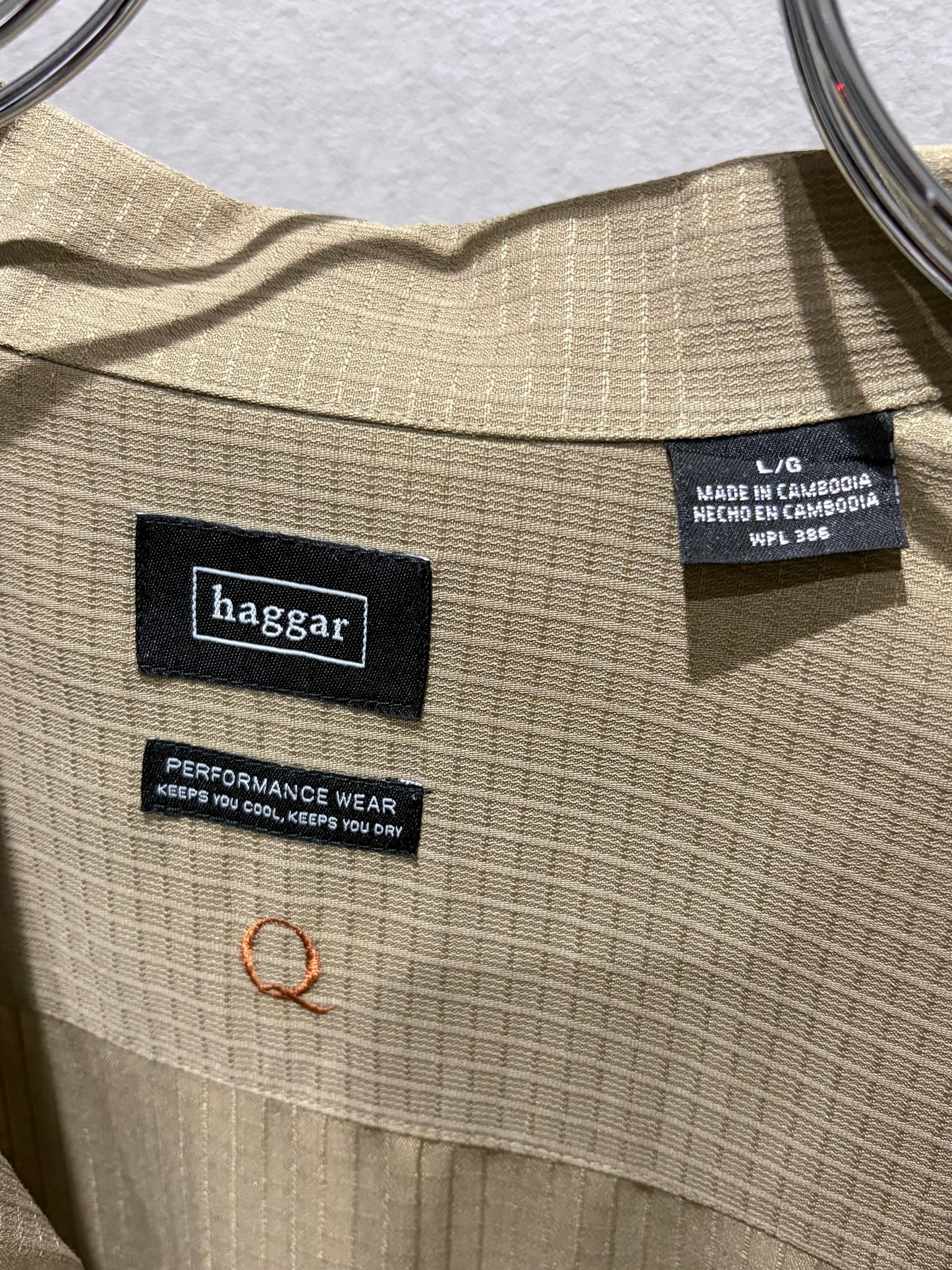 00's haggar S/S open collar shirt