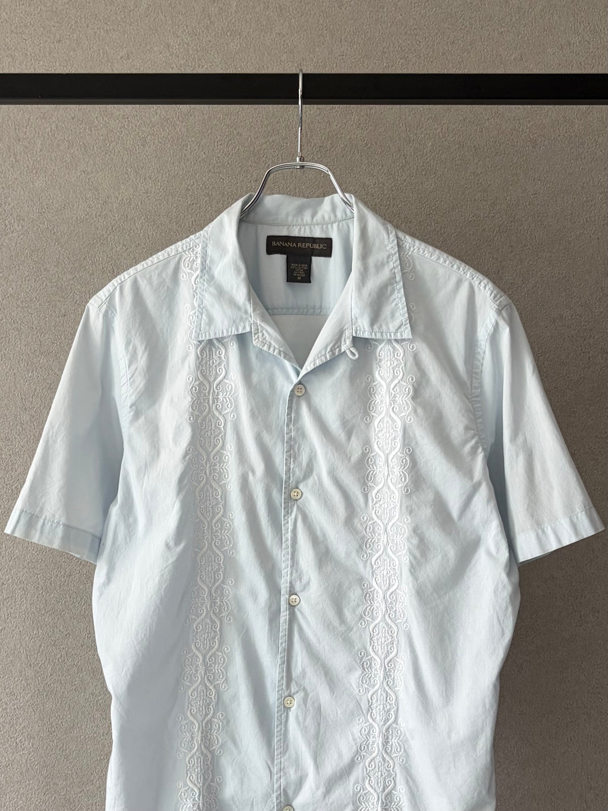 00's BANANA REPUBLIC S/S open collar shirt