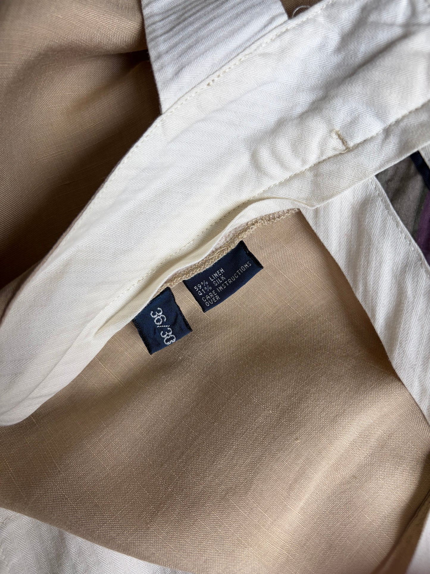 00's Polo Ralph Lauren linen × silk slacks