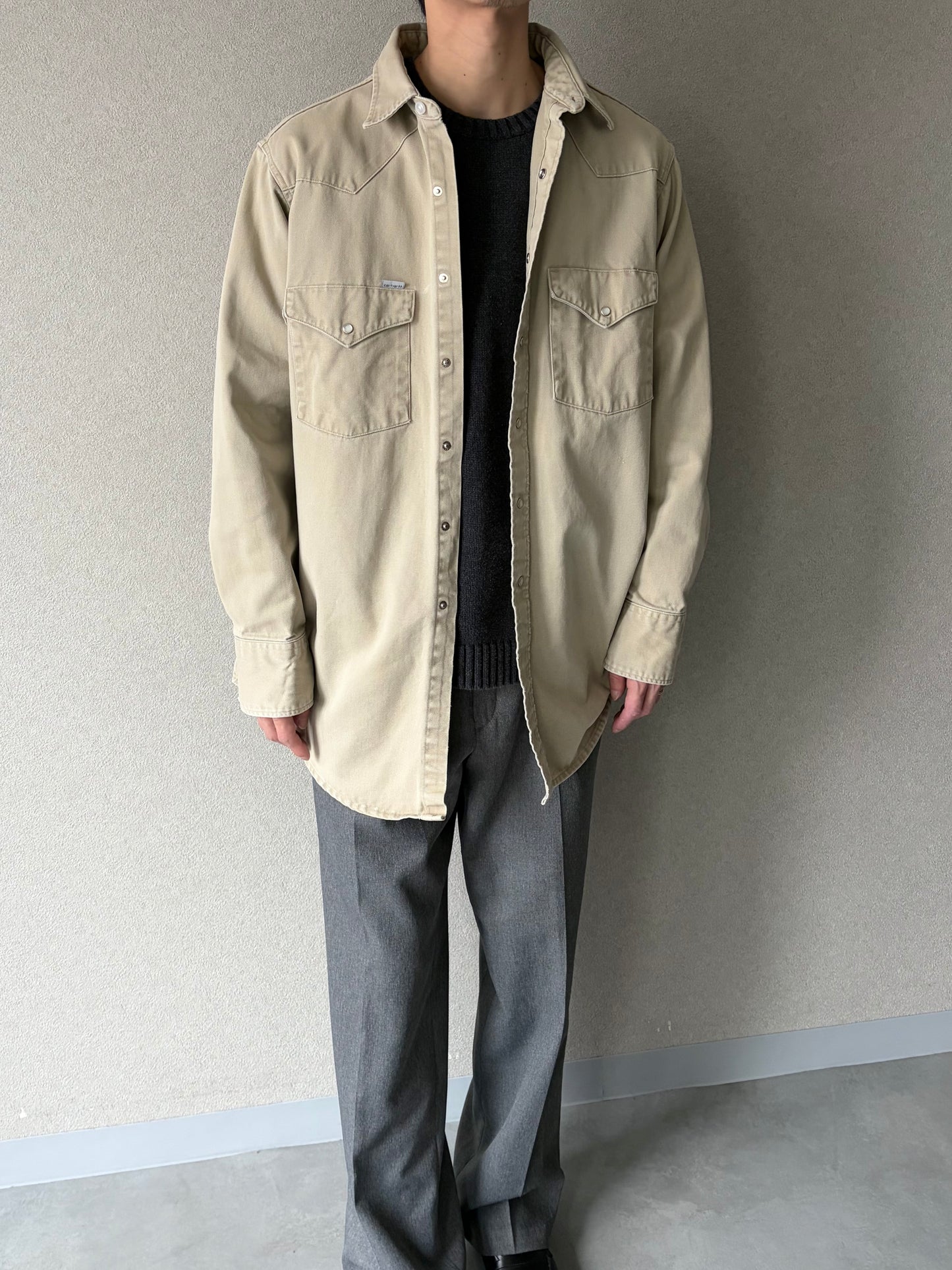 80's carhartt western work shirt