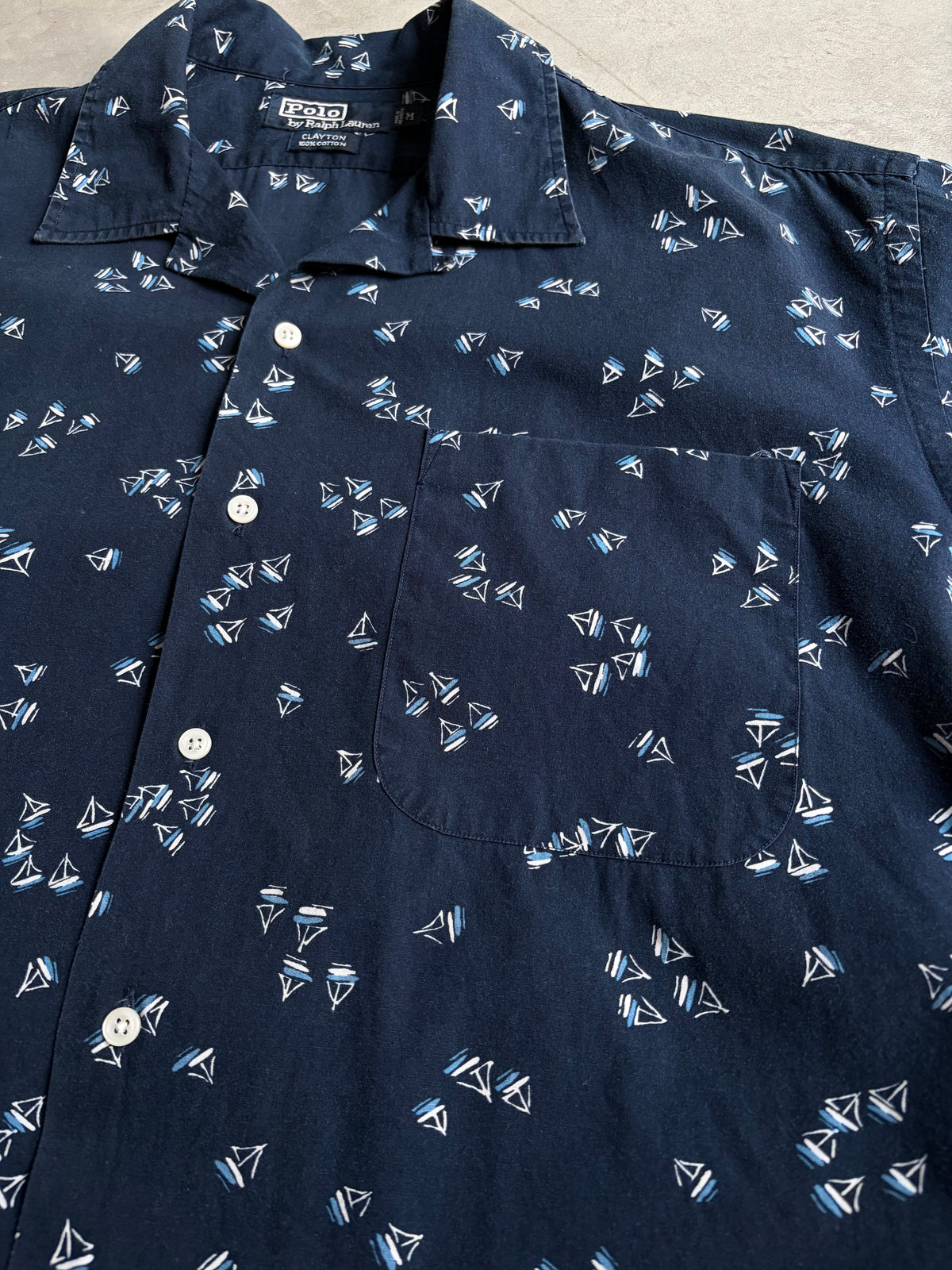 90's Polo Ralph Lauren S/S open collar shirt “CLAYTON”