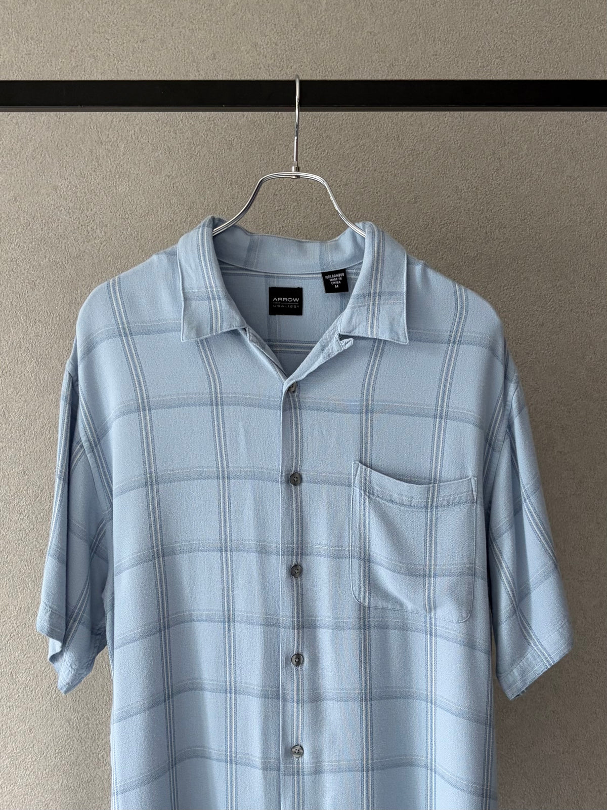 00's ARROW S/S open collar shirt