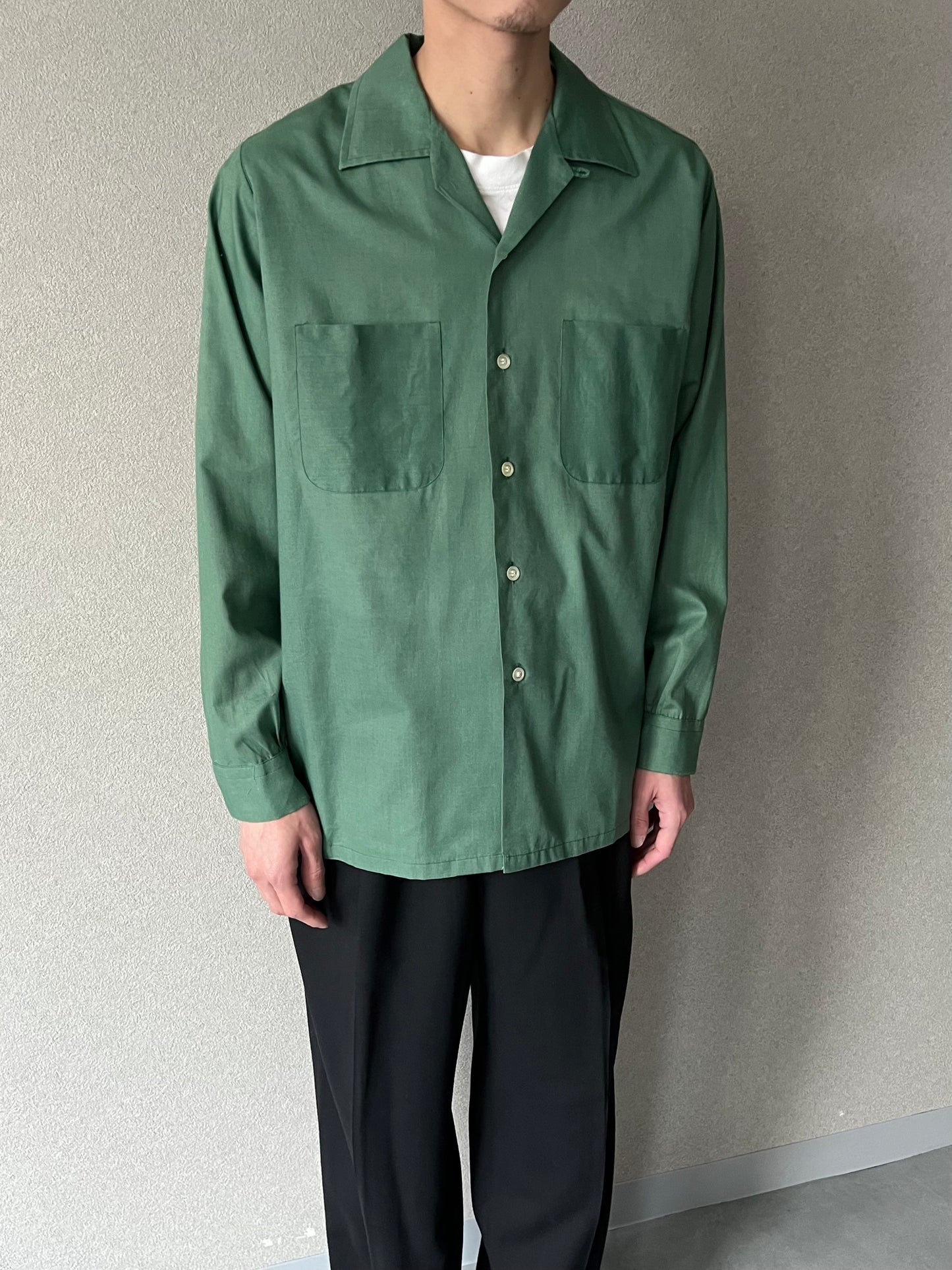 60's Donegal vintage open collar shirt