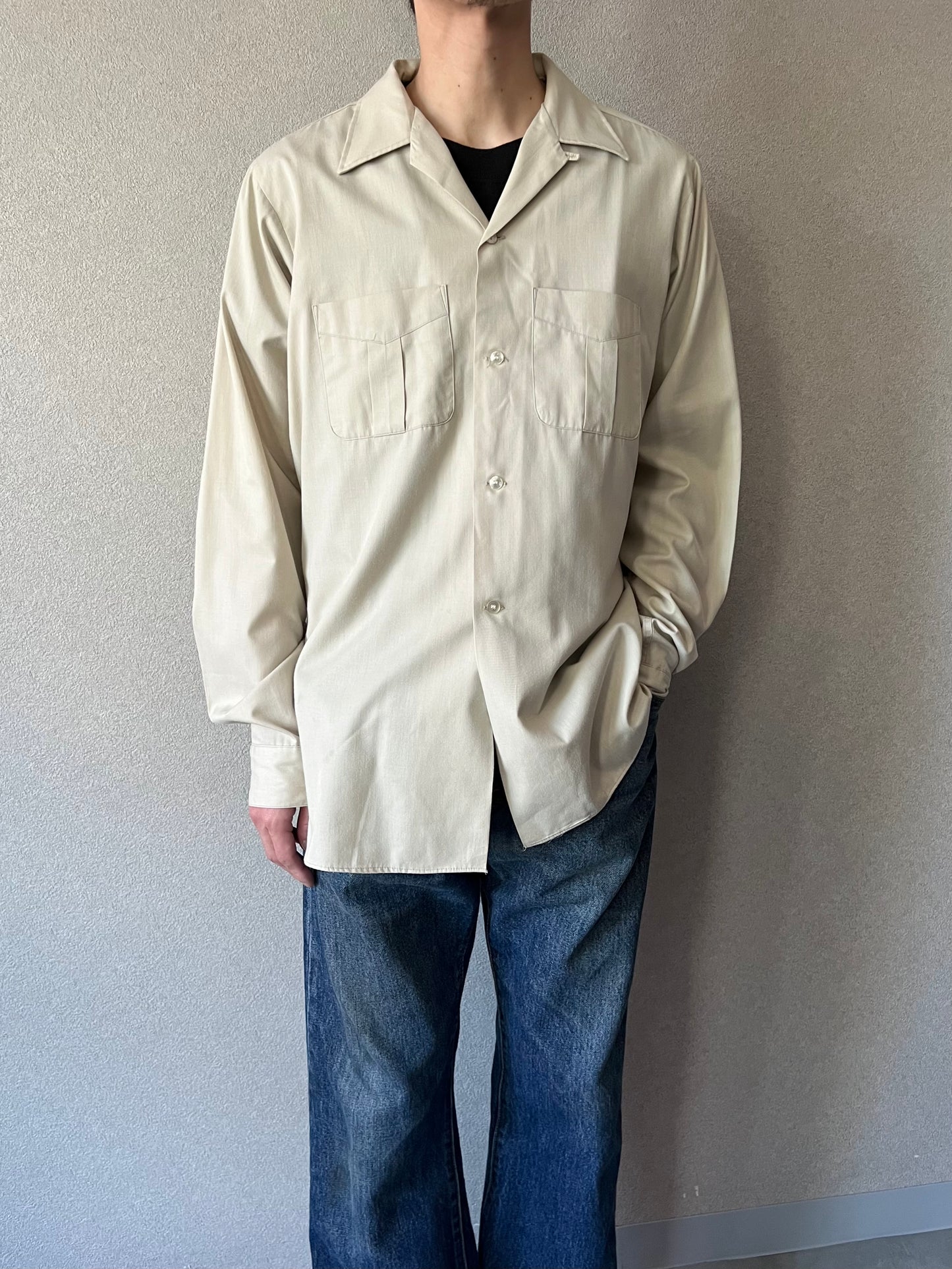 60's〜 ARROW open collar shirt "Made in USA"