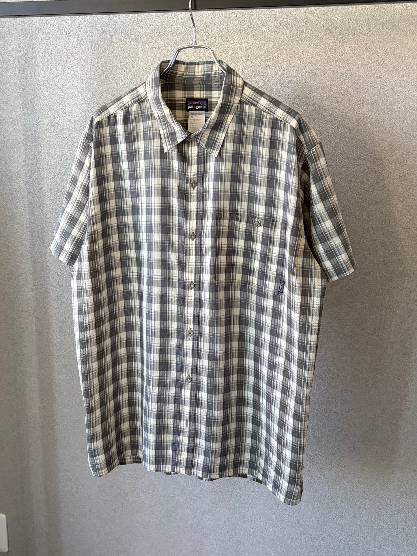 00's patagonia S/S seersucker shirt