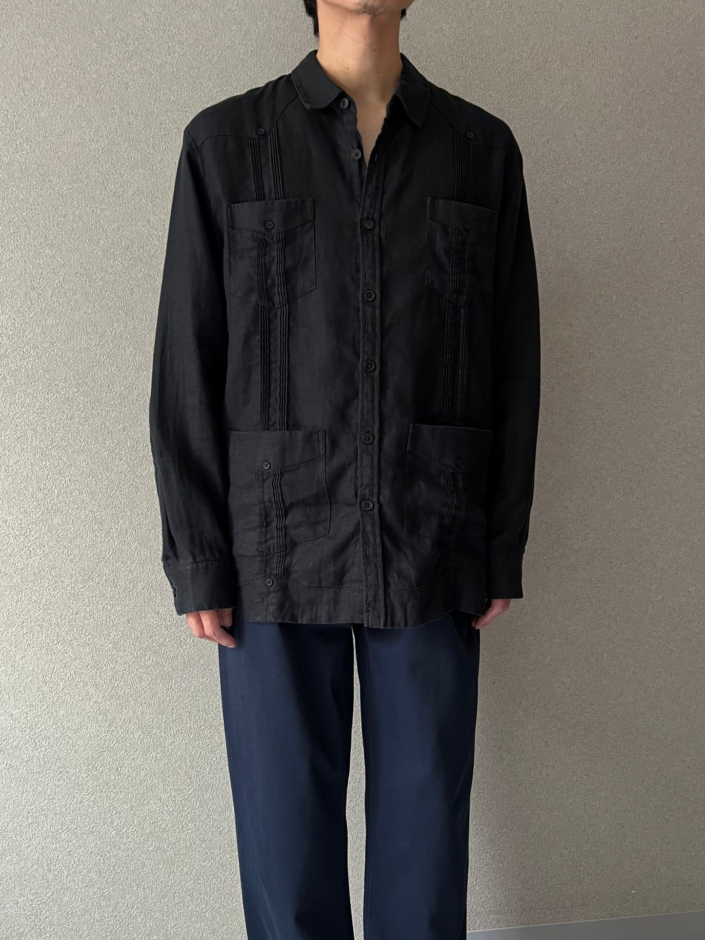 00's CUBAVERA linen guayabera shirt