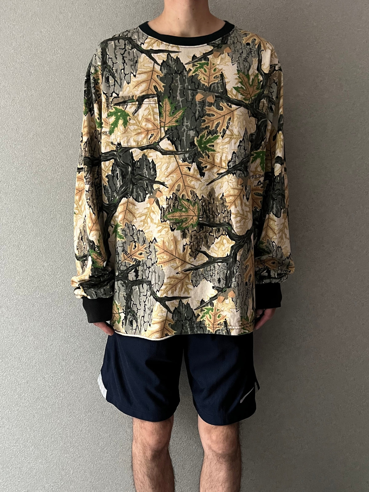 90's PREDATOR CAMOUFLAGE L/S t-shirt “Made in USA”