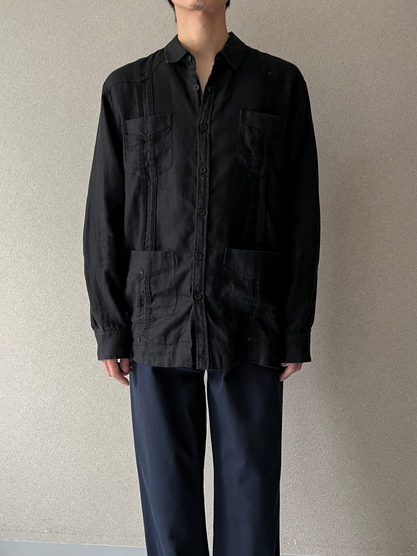 00's CUBAVERA linen guayabera shirt