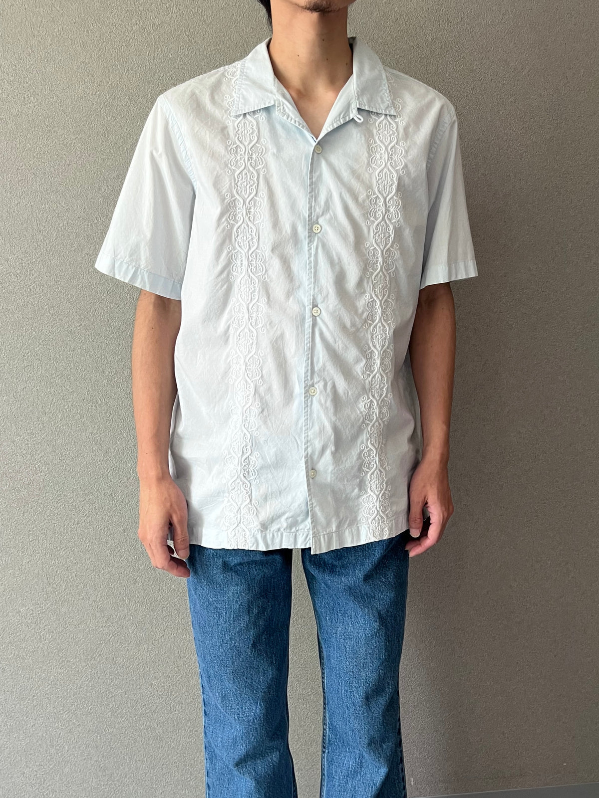 00's BANANA REPUBLIC S/S open collar shirt