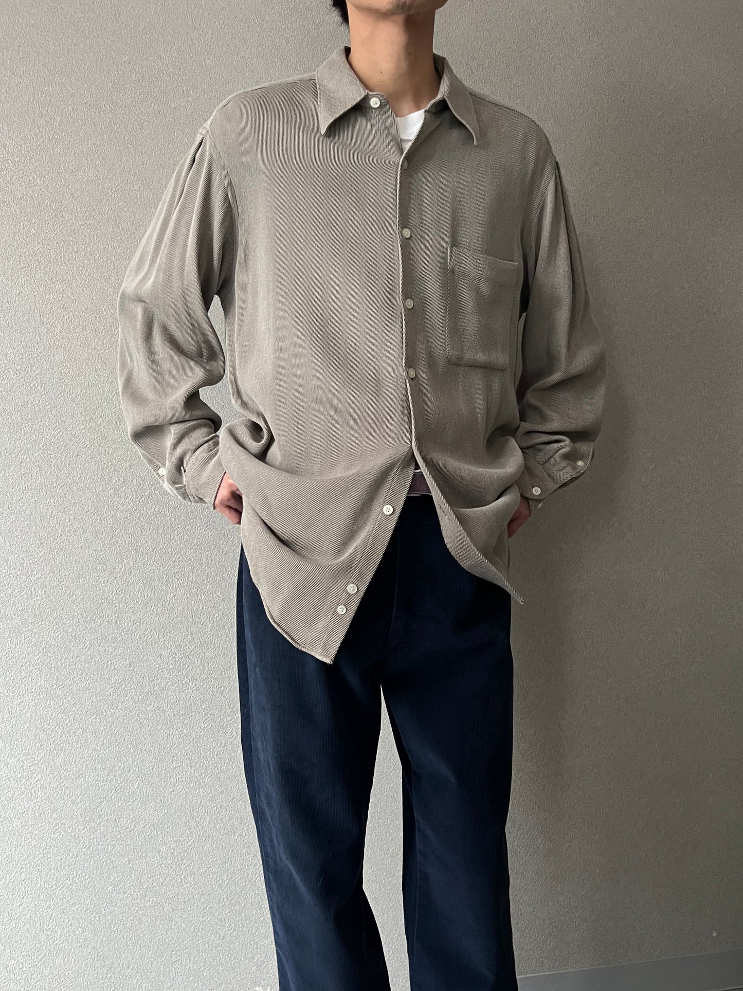 90's PERRY ELLIS cotton × rayon shirt
