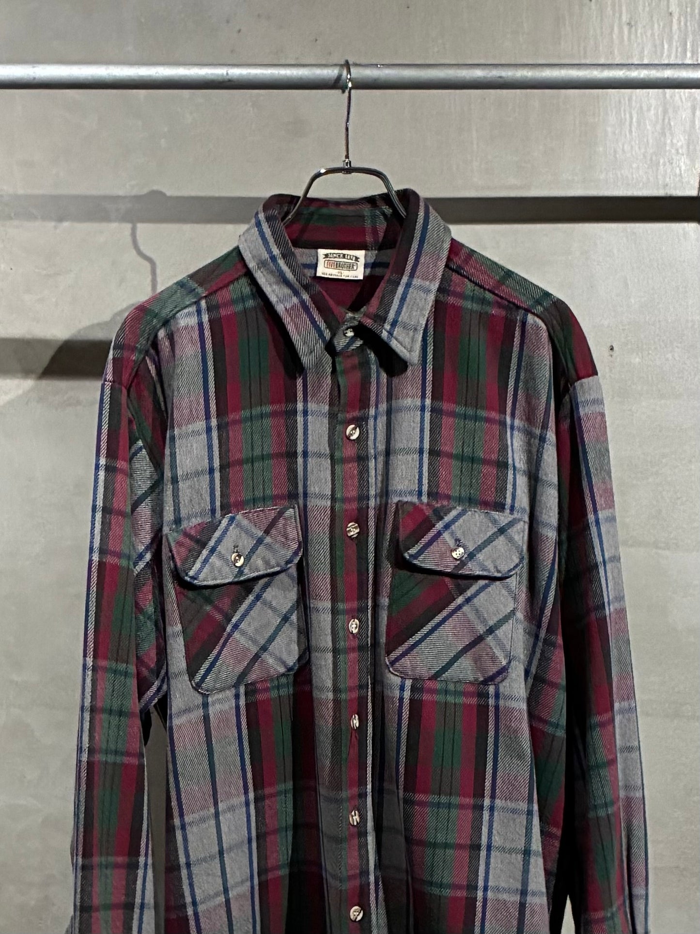 90's FIVE BROTHER flannel shirt