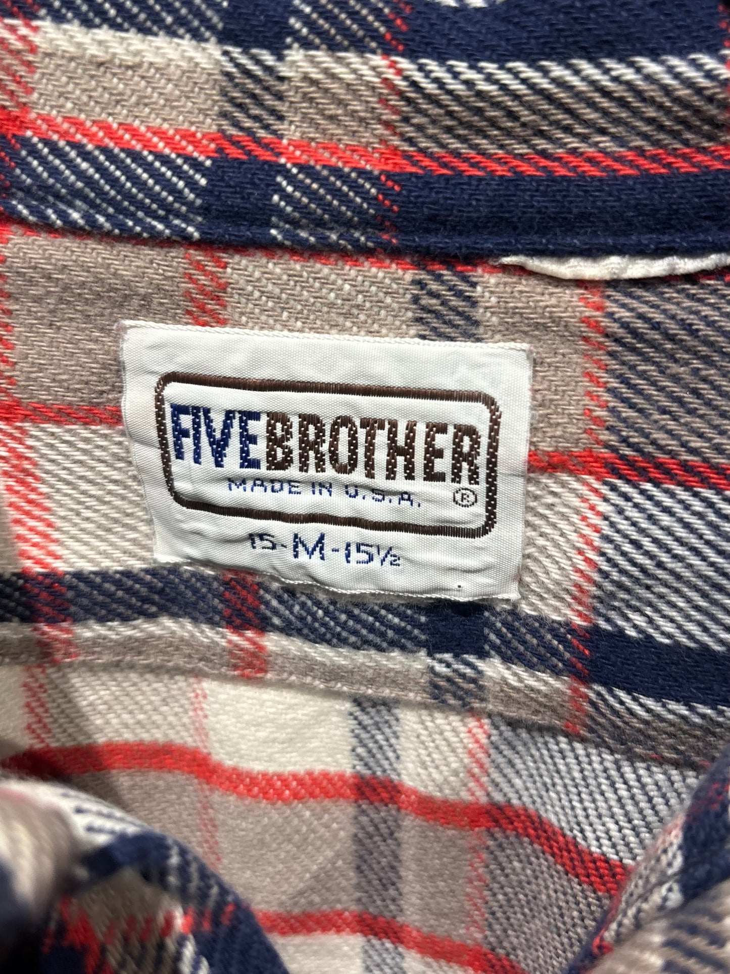 80's FIVE BROTHER flannel shirt "Made in USA"