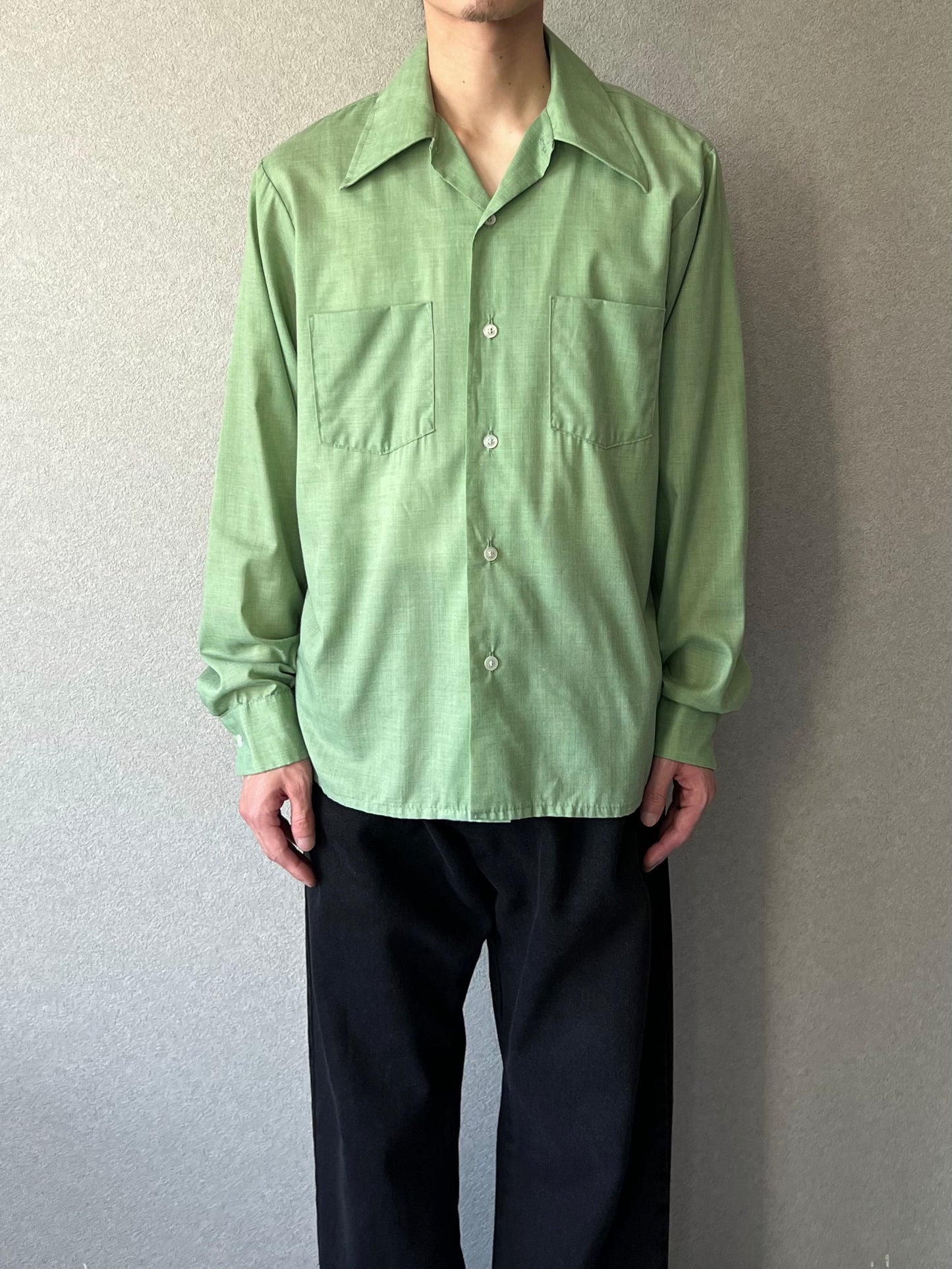 60's〜 Golden Key open collar shirt