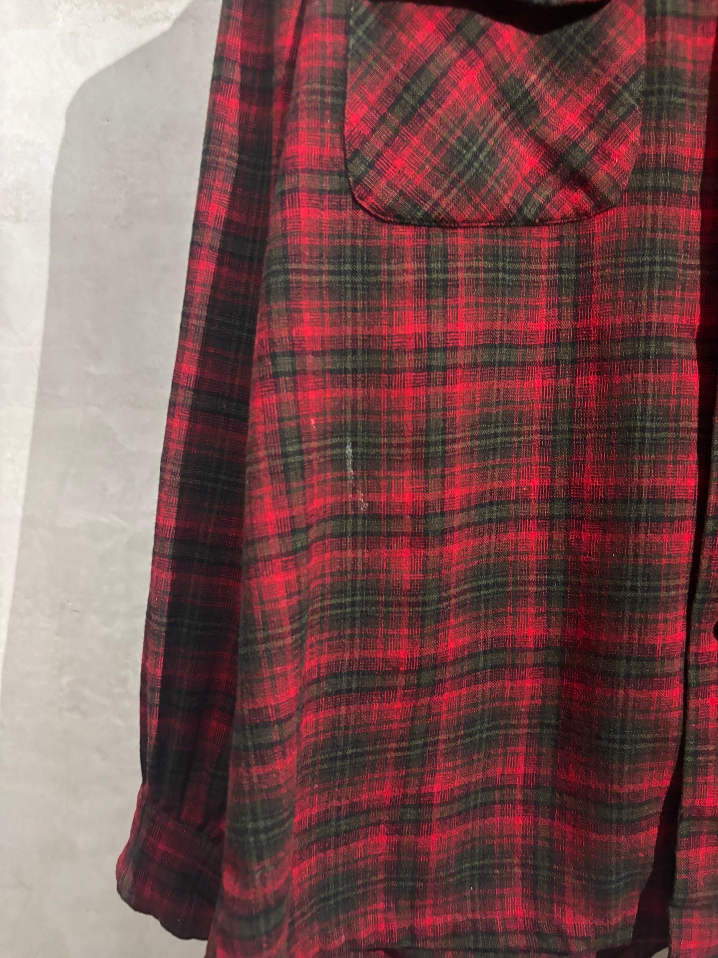 50's PENDLETON open collar wool shirt “Made in USA”