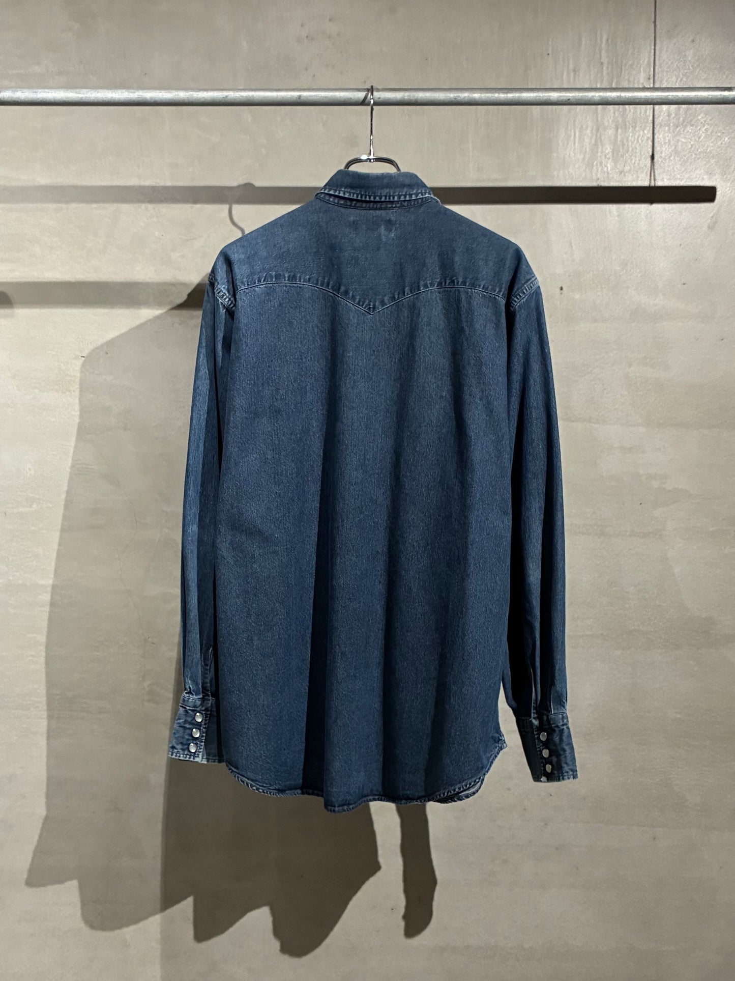 00's LANDS' END denim western shirt