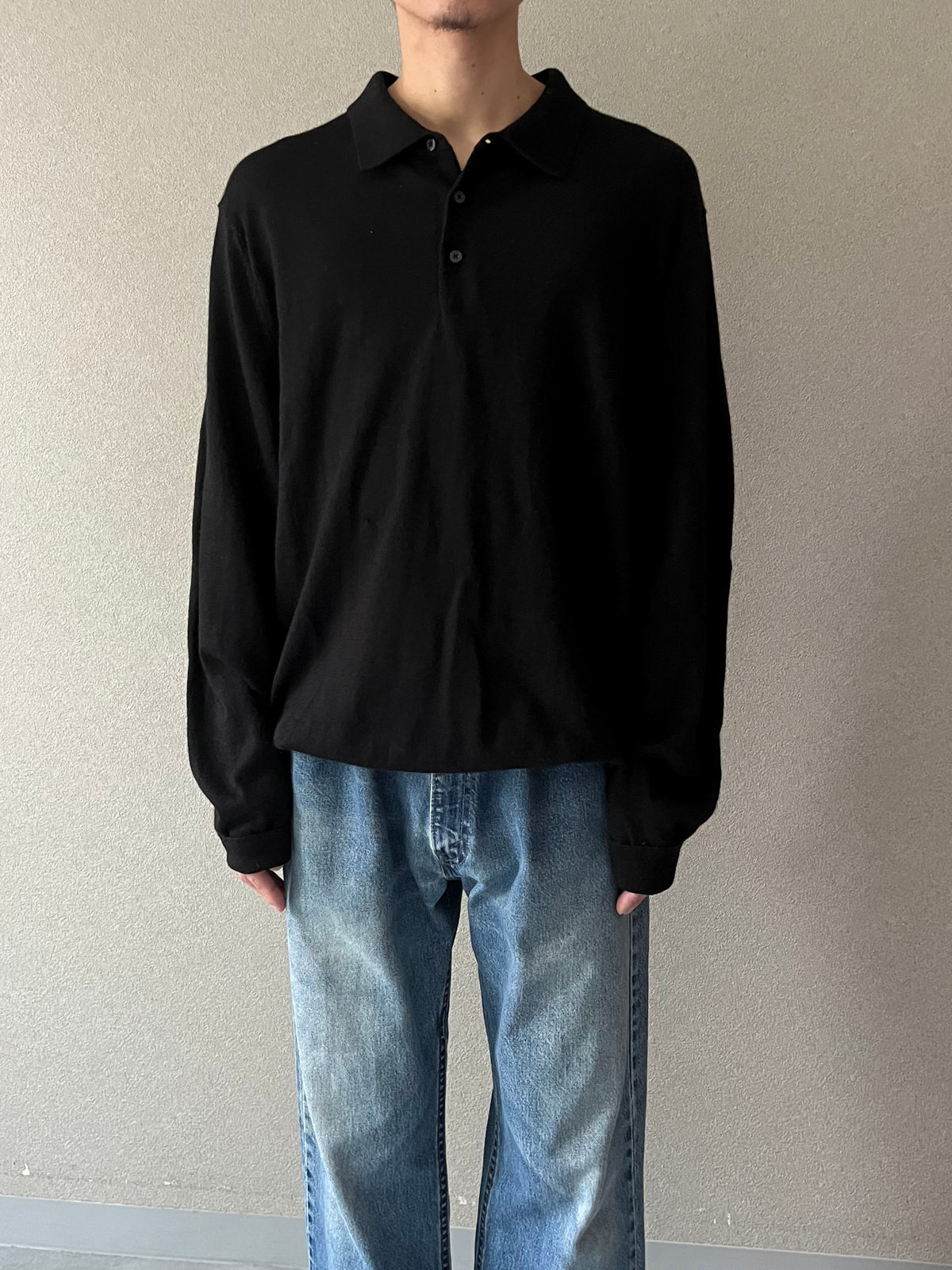 00's JOSEPH ABBOUND wool knit polo shirt