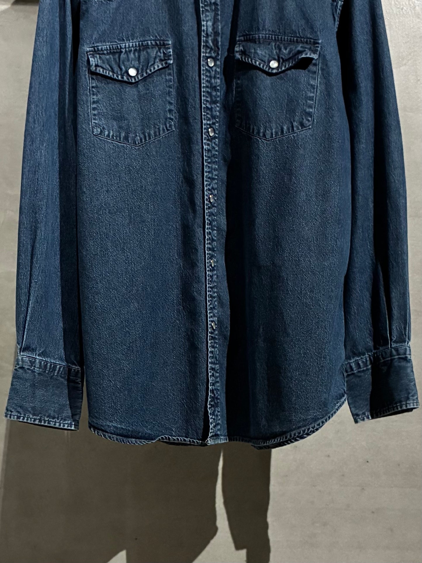 00's LANDS' END denim western shirt