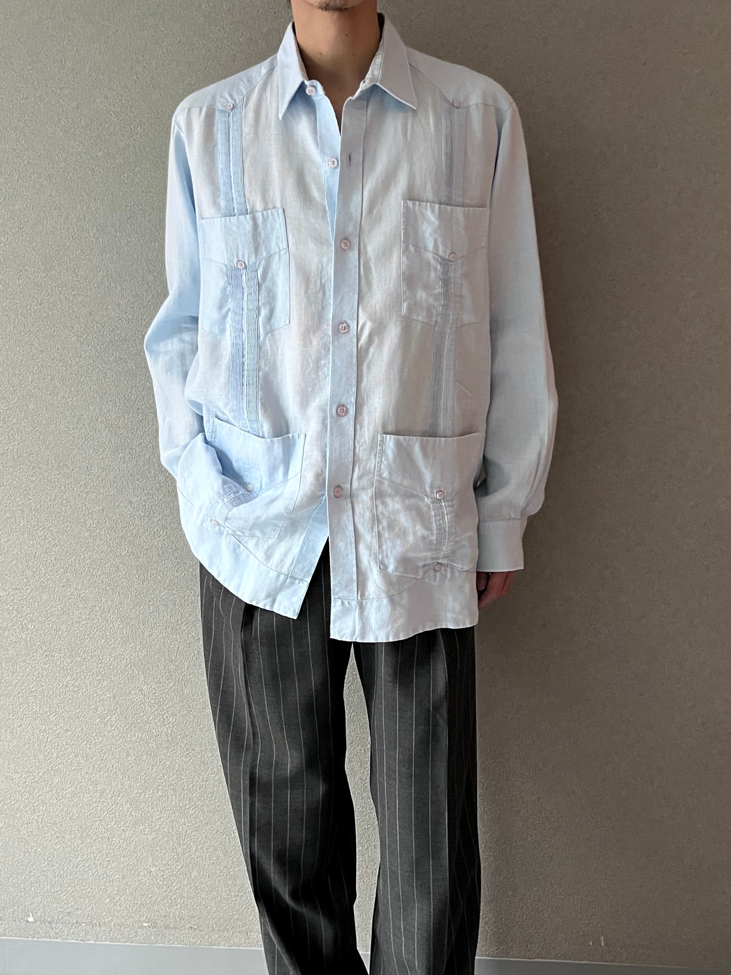 90's PANABRISA corona linen guayabera shirt “Made in PANAMA”