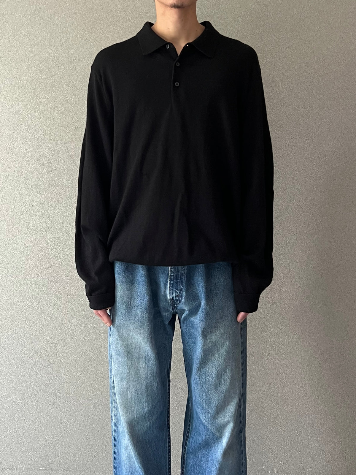 00's JOSEPH ABBOUND wool knit polo shirt
