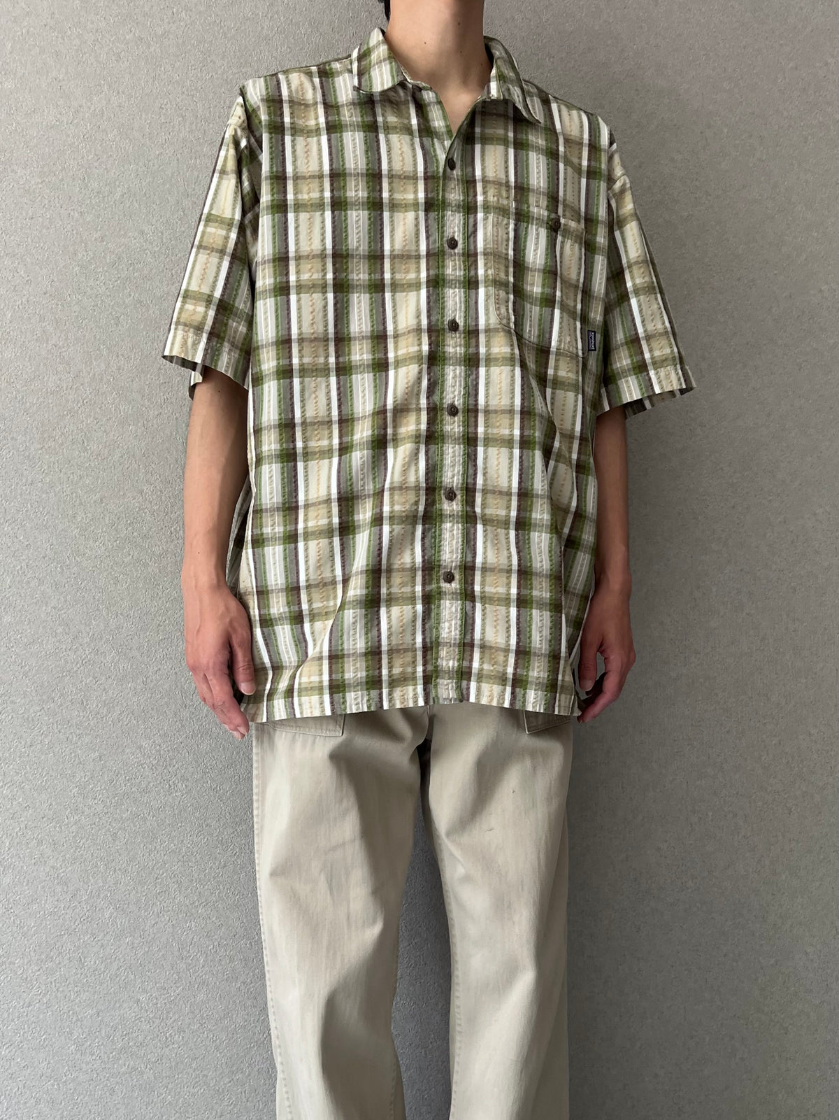 00's patagonia S/S seersucker shirt