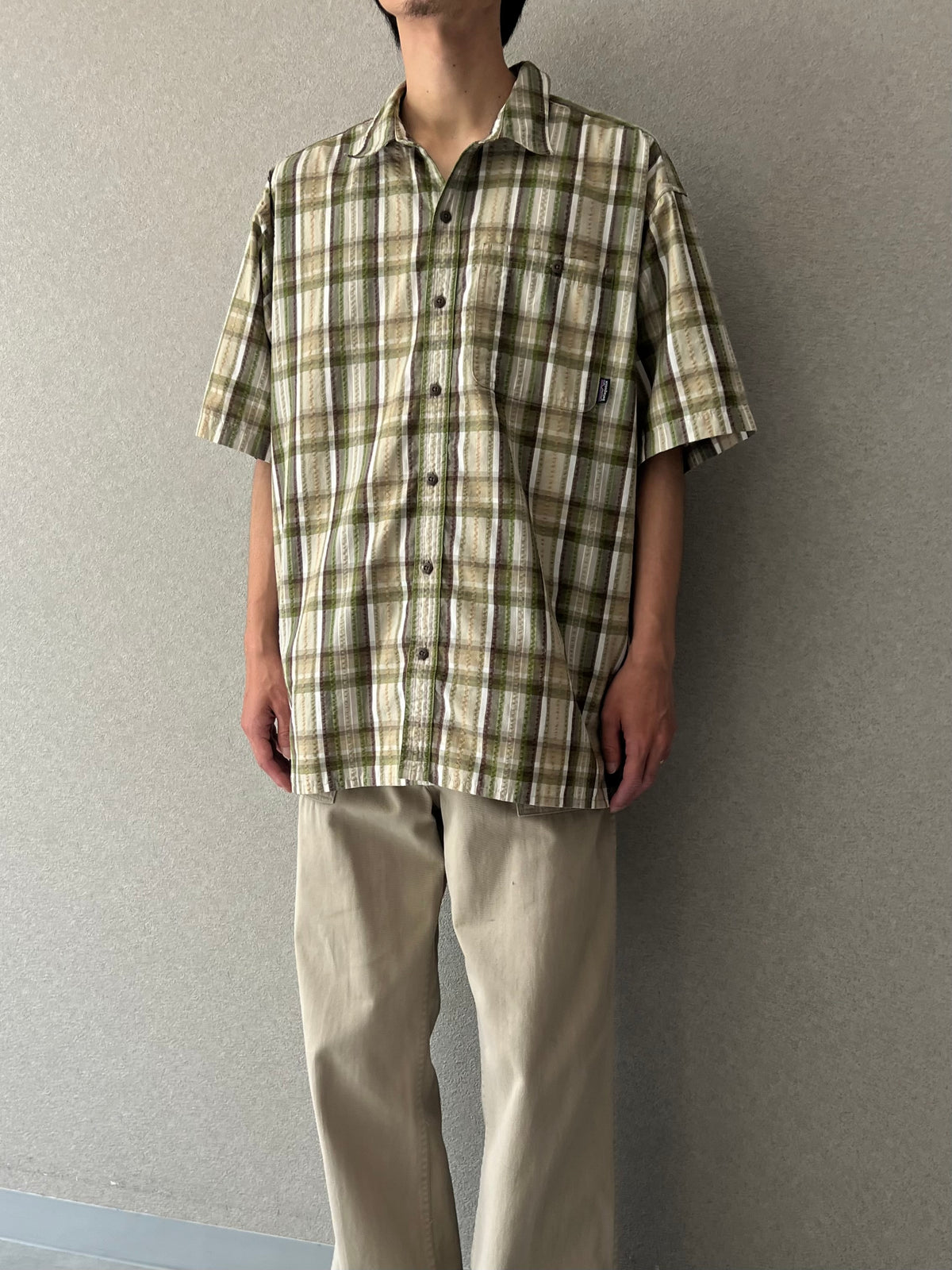 00's patagonia S/S seersucker shirt