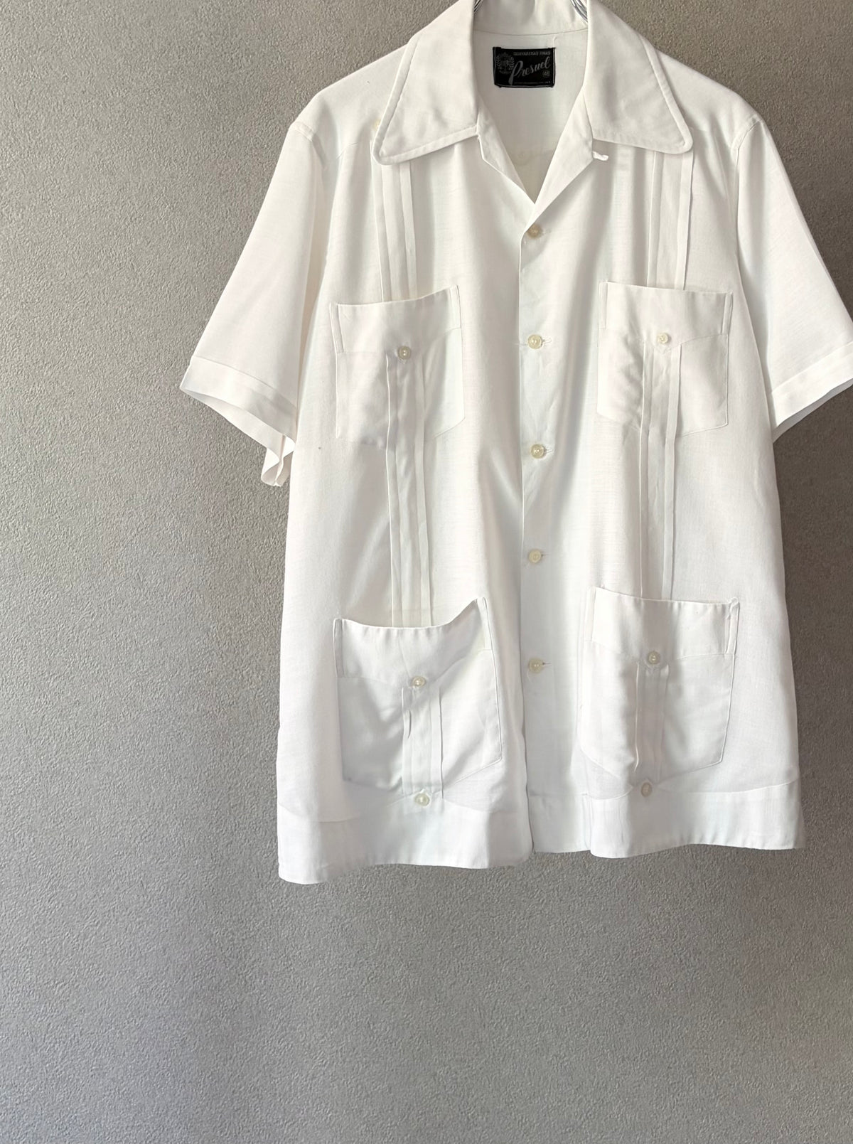 70's〜 Presuel open collar guayabera shirt