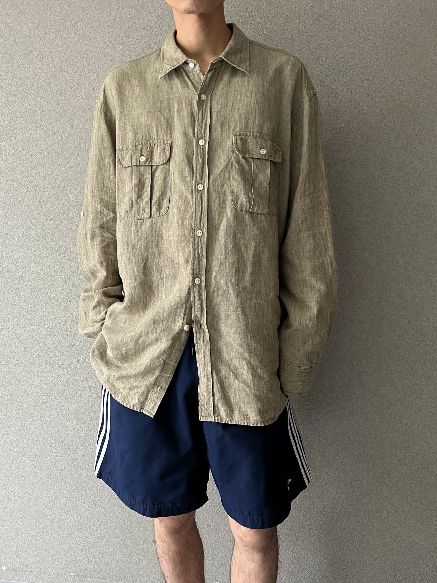 00's J.CREW linen shirt