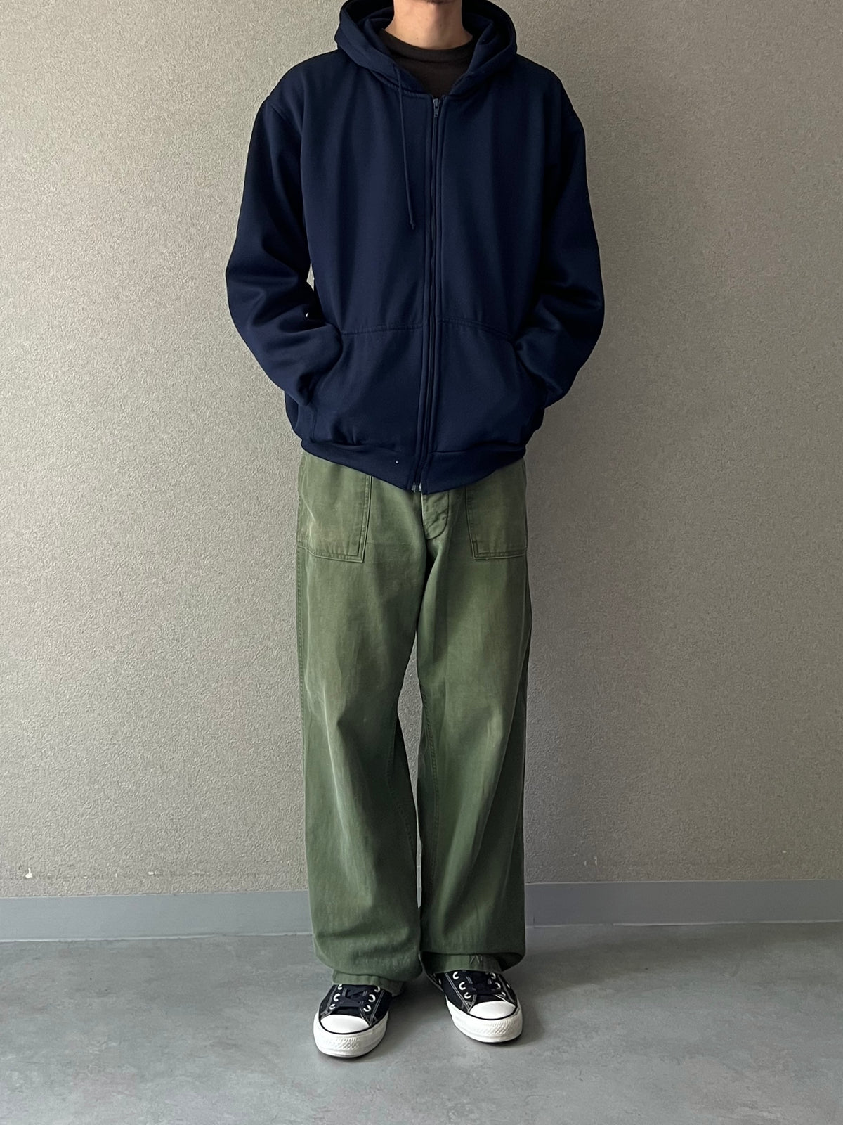 90's PLUMA thermal linning zip up sweat hoodie