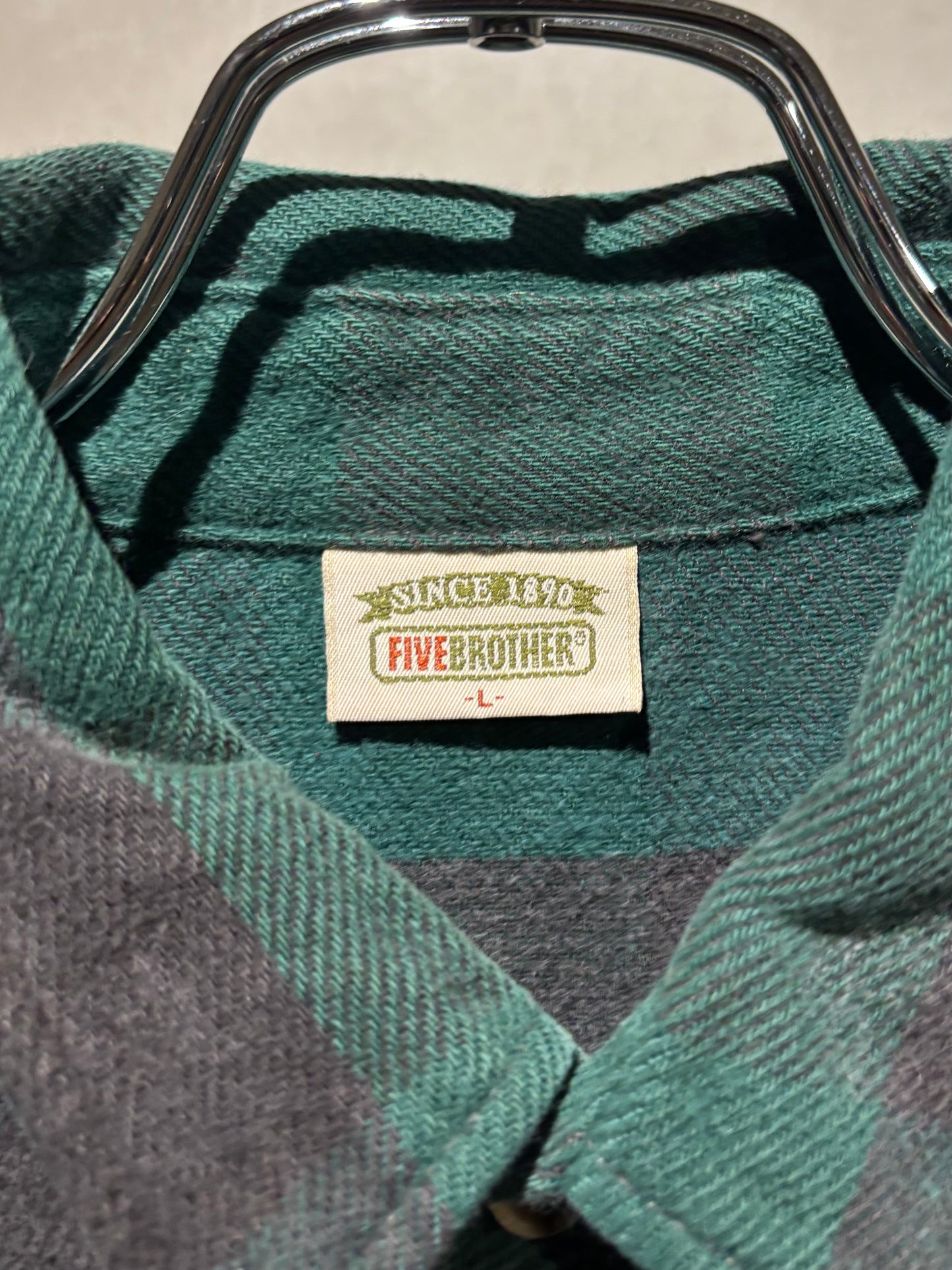 90's FIVE BROTHER flannel shirt