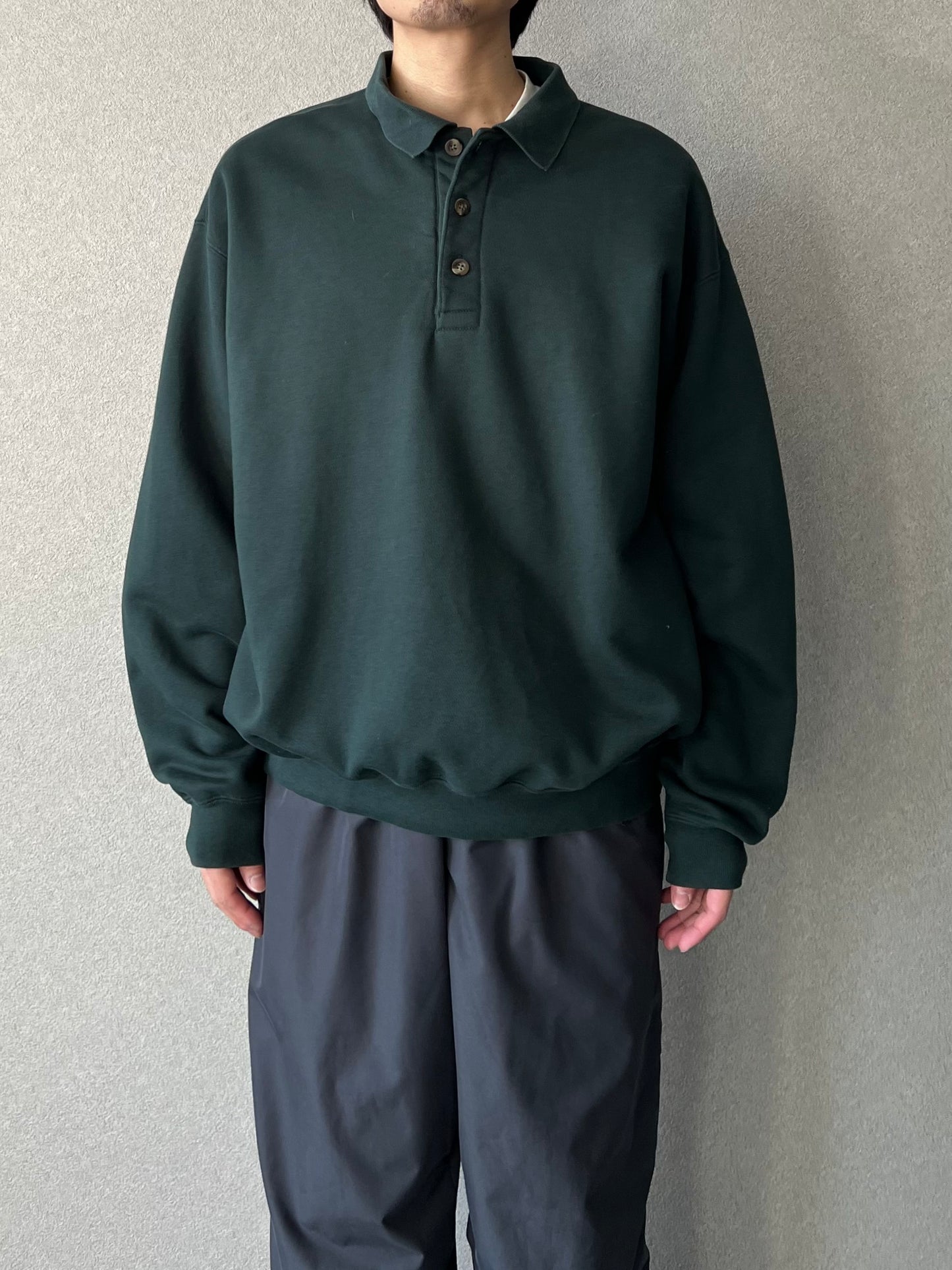 90's LANDS' END sweat polo shirt “Made in USA”
