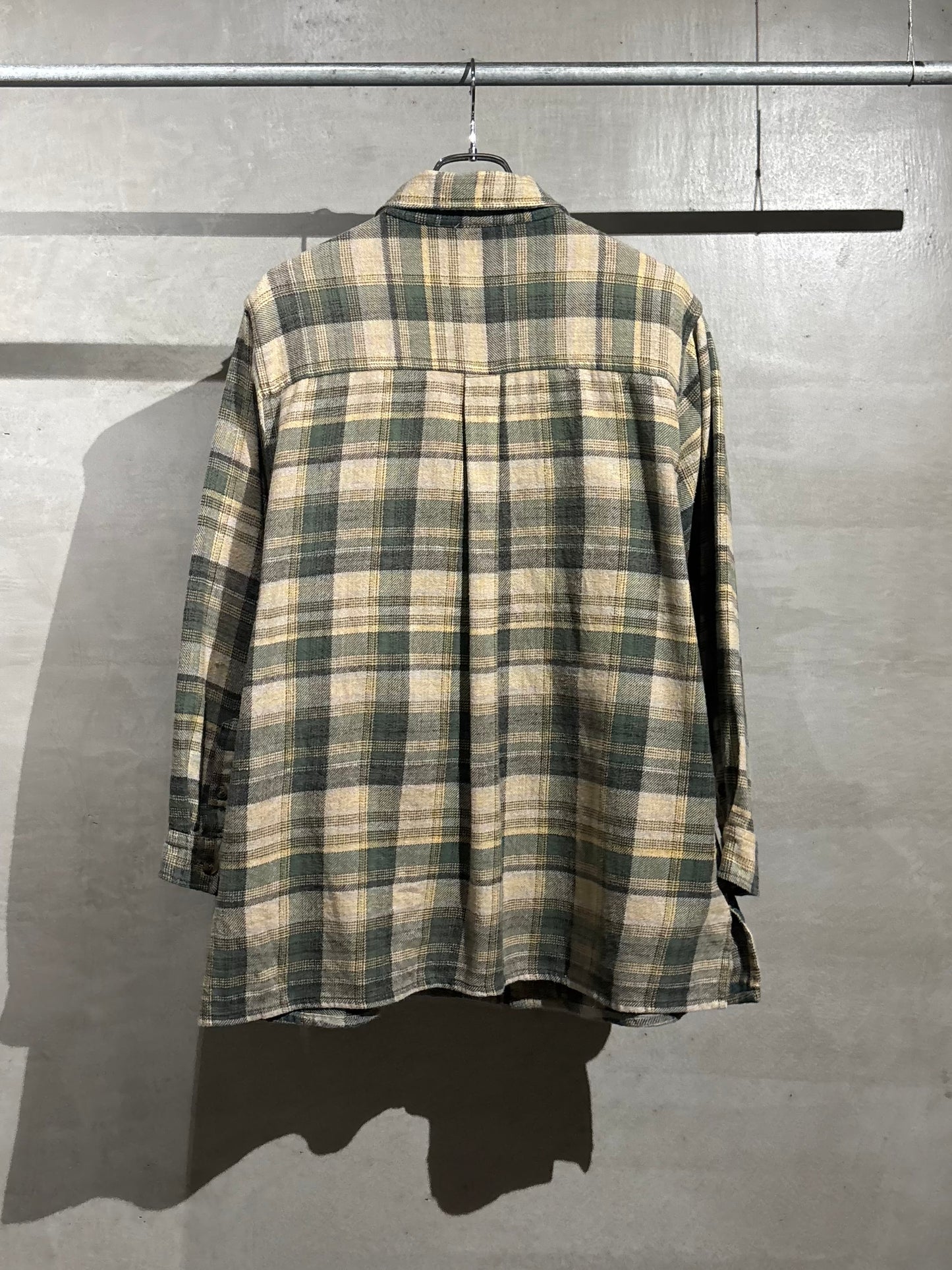 90s BASIC EDITION zip up flannel shirt